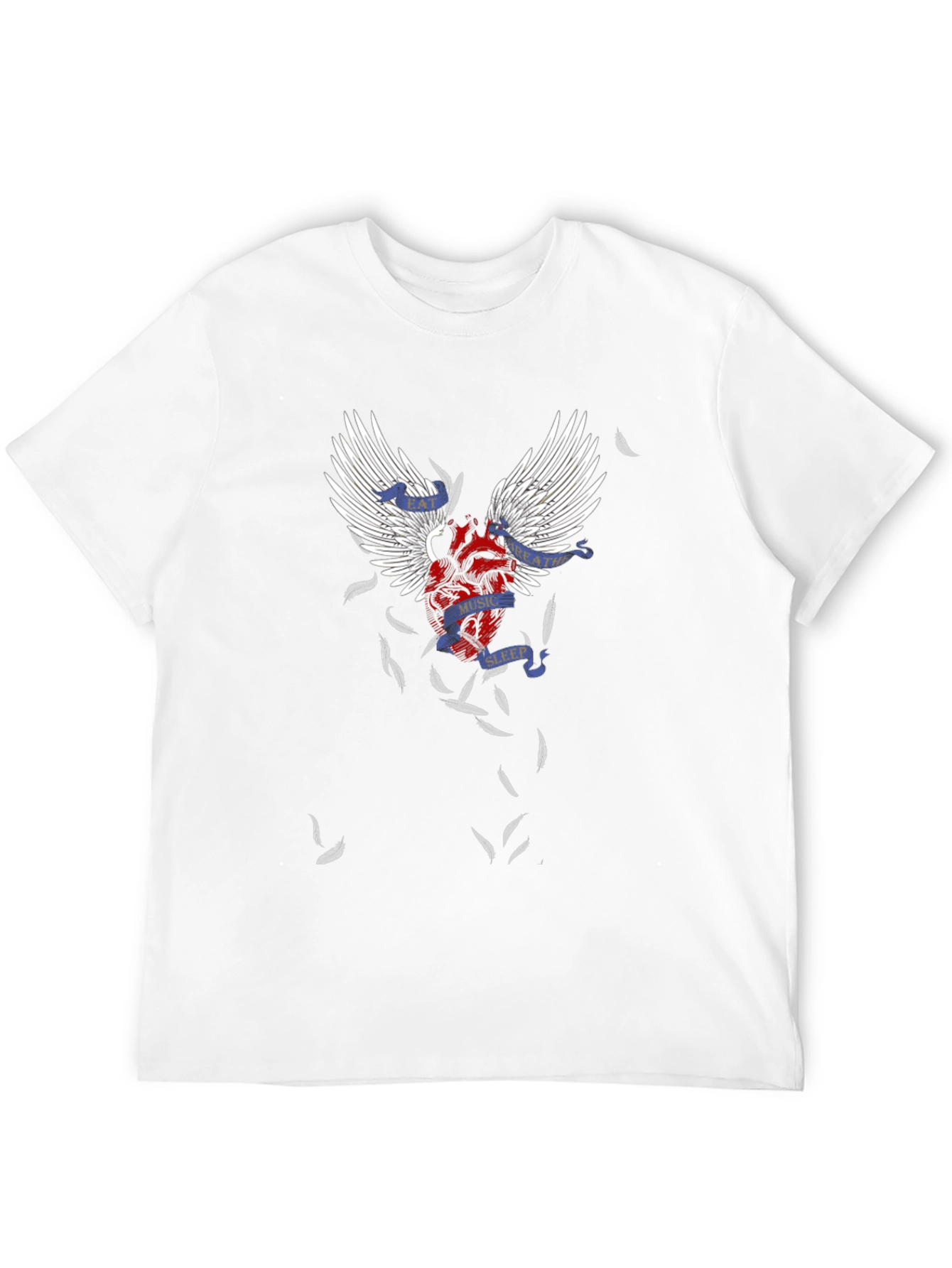 Winged Heart Graphic Tee - Music Sleep Breathe