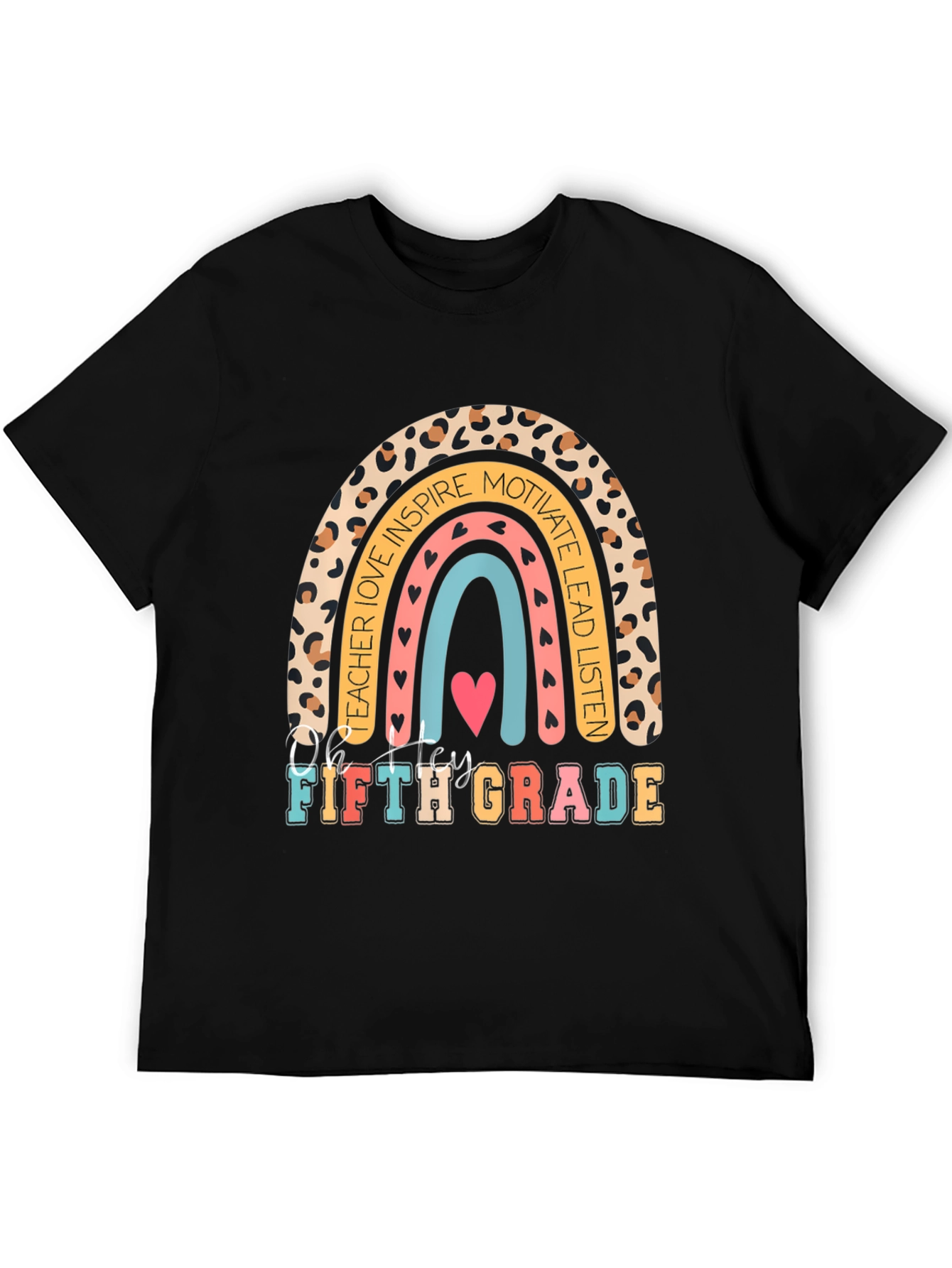Fifth Grade Teacher Rainbow Graphic Tee