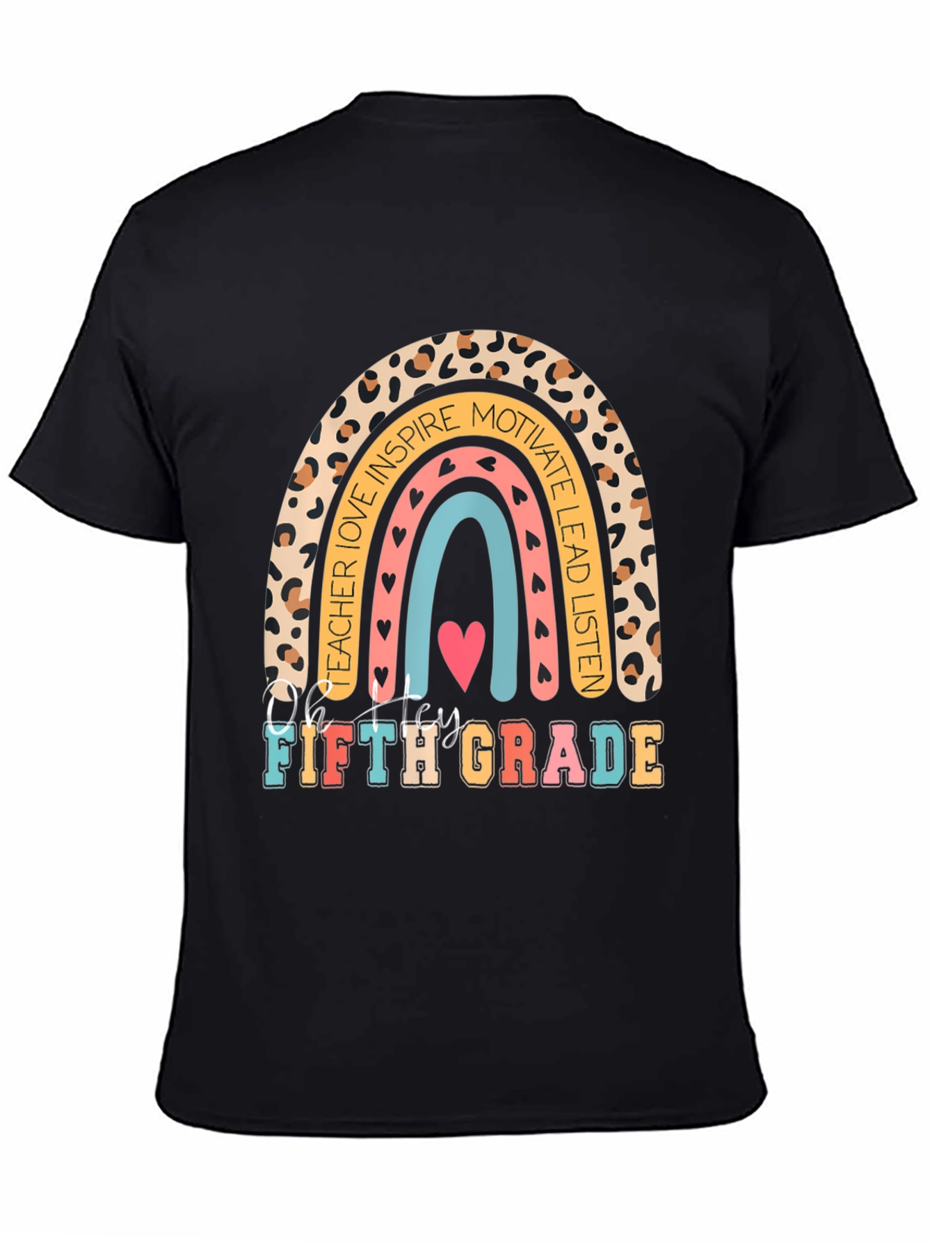 Fifth Grade Teacher Rainbow Graphic Tee