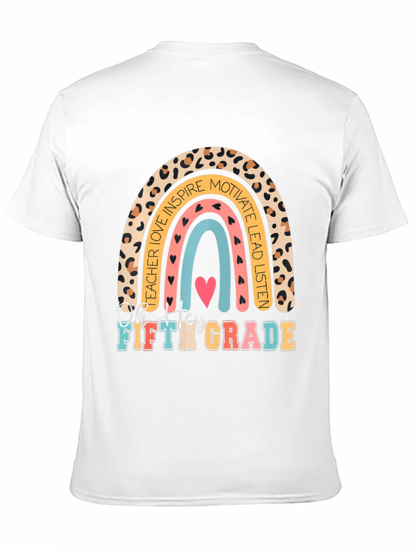 Fifth Grade Teacher Rainbow Graphic Tee