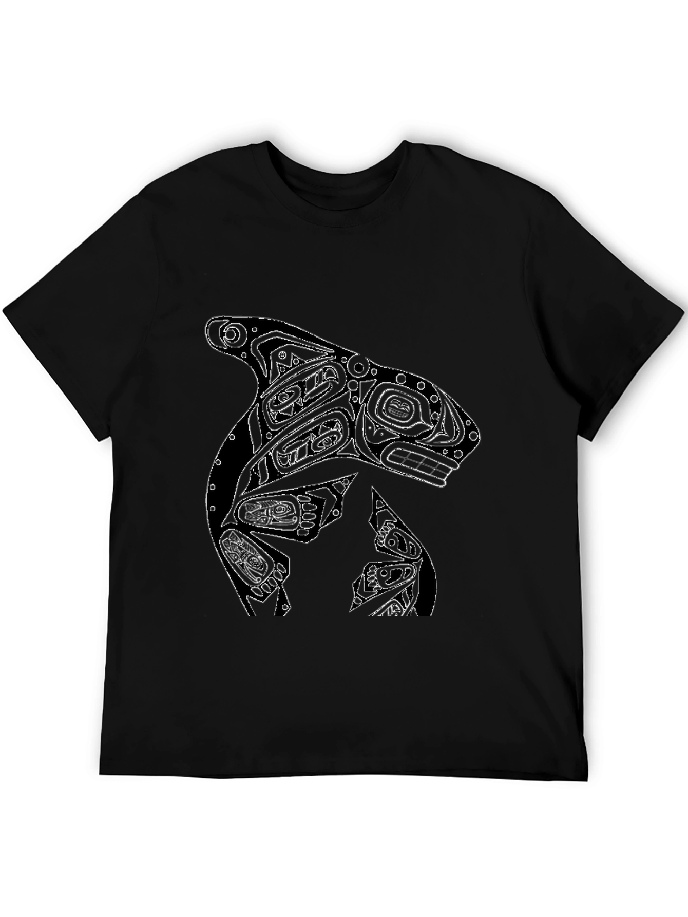 Killer Whale Graphic Tee - Black Cotton T-Shirt