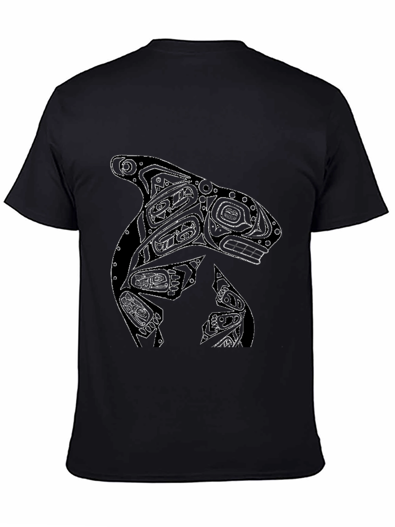 Killer Whale Graphic Tee - Black Cotton T-Shirt