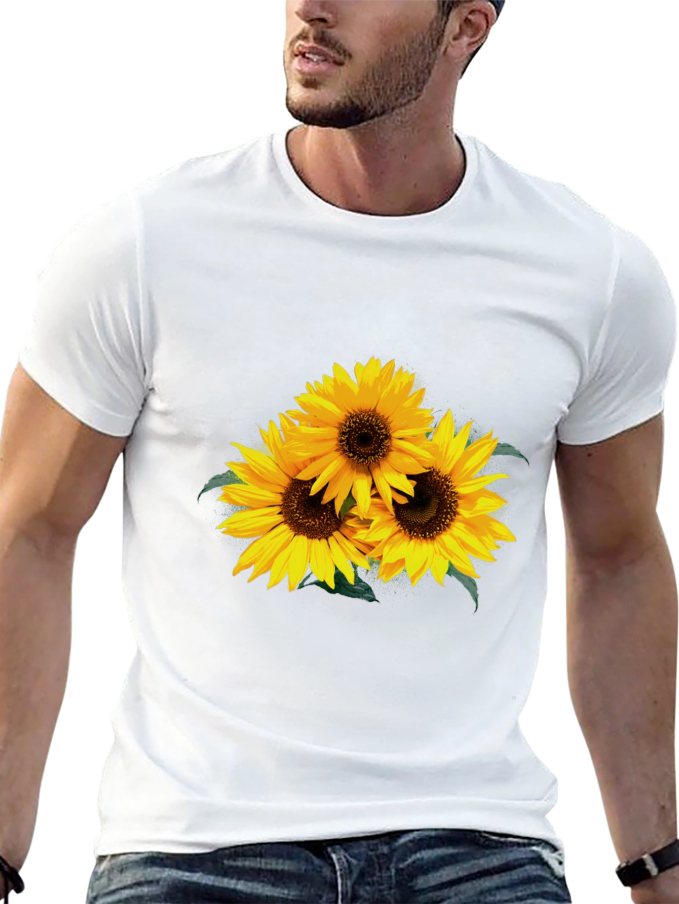 Sunflower Graphic Tee - Stylish Black T-Shirt