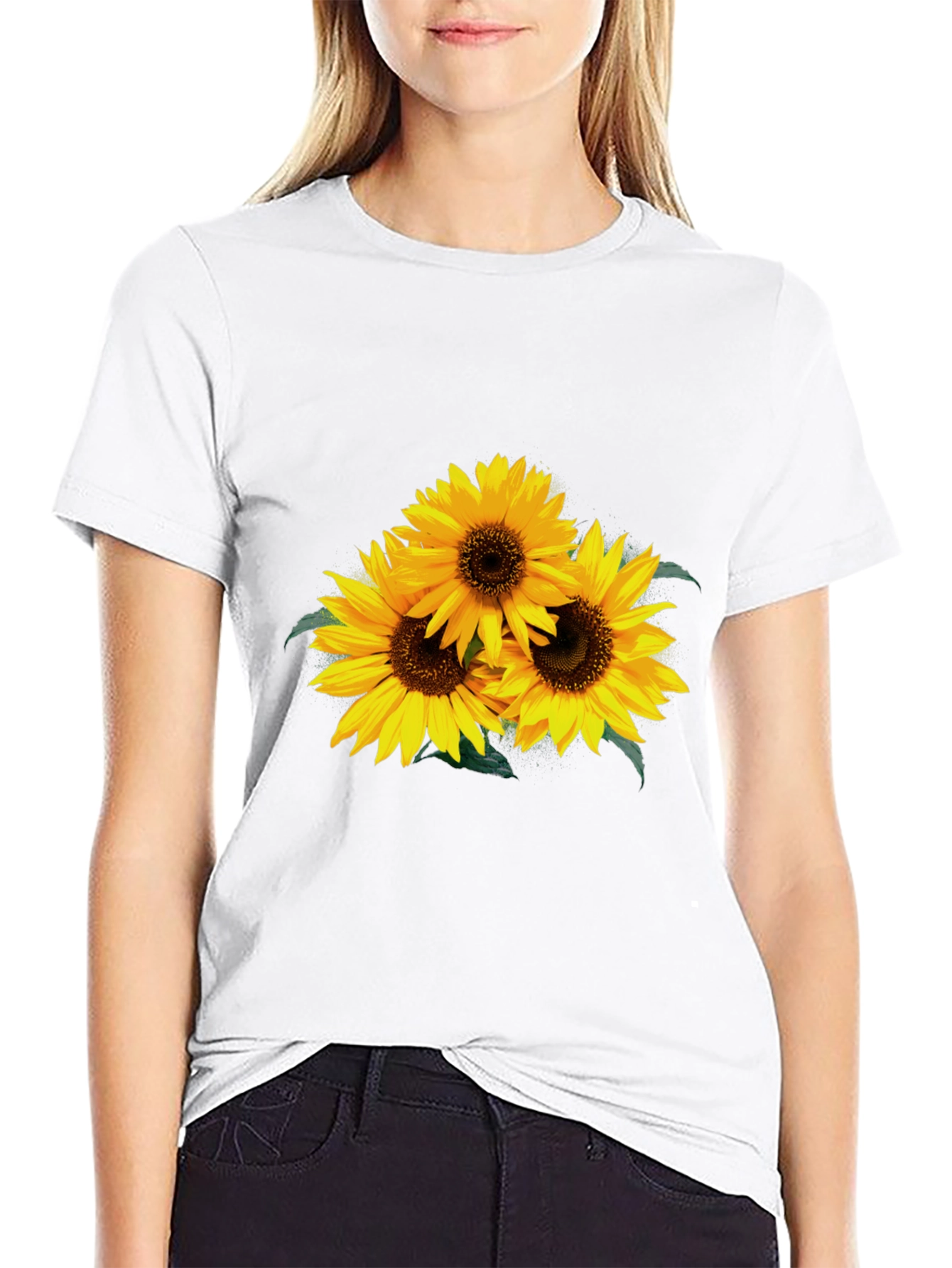 Sunflower Graphic Tee - Stylish Black T-Shirt