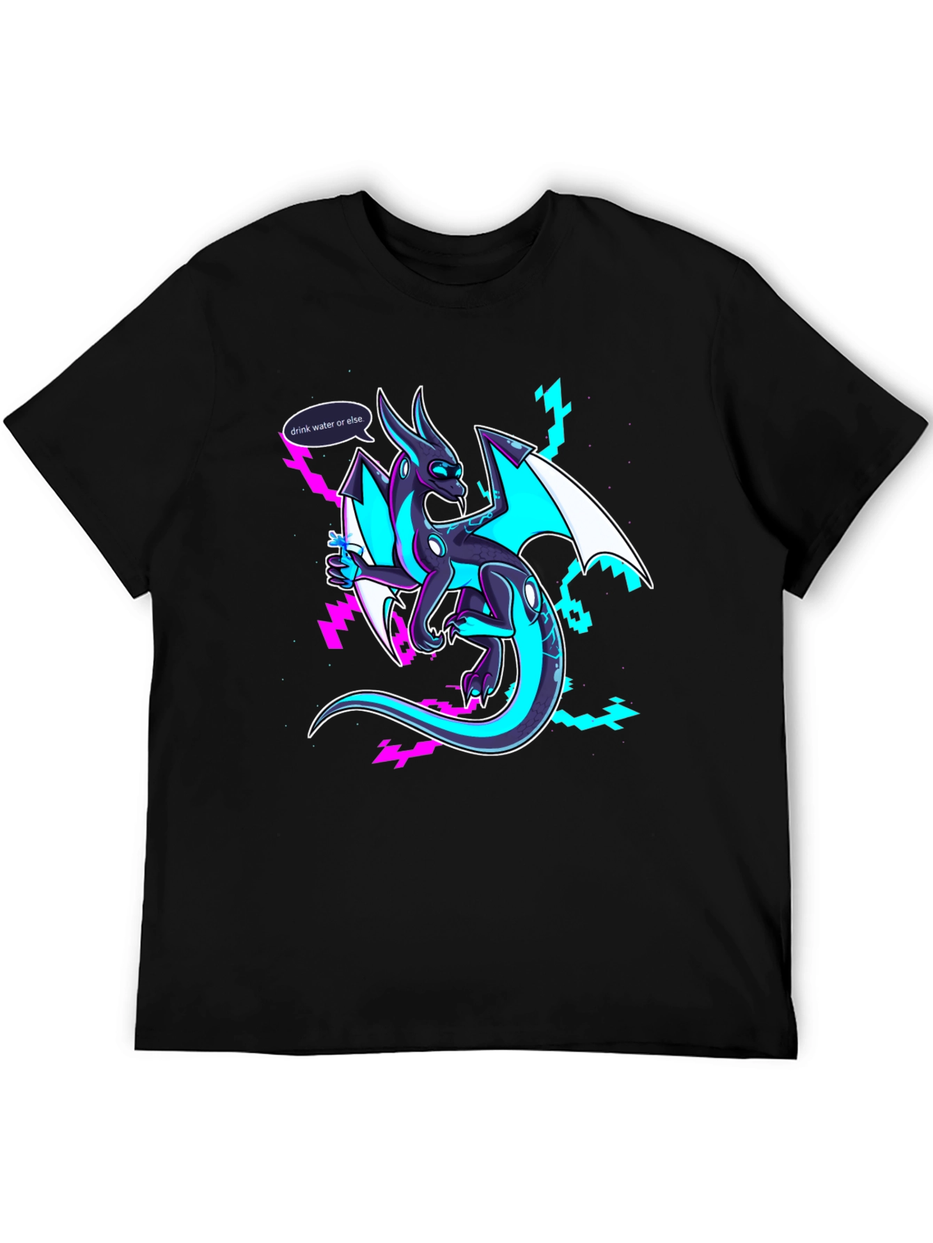 Drink Water Dragon Graphic Tee - Black T-Shirt