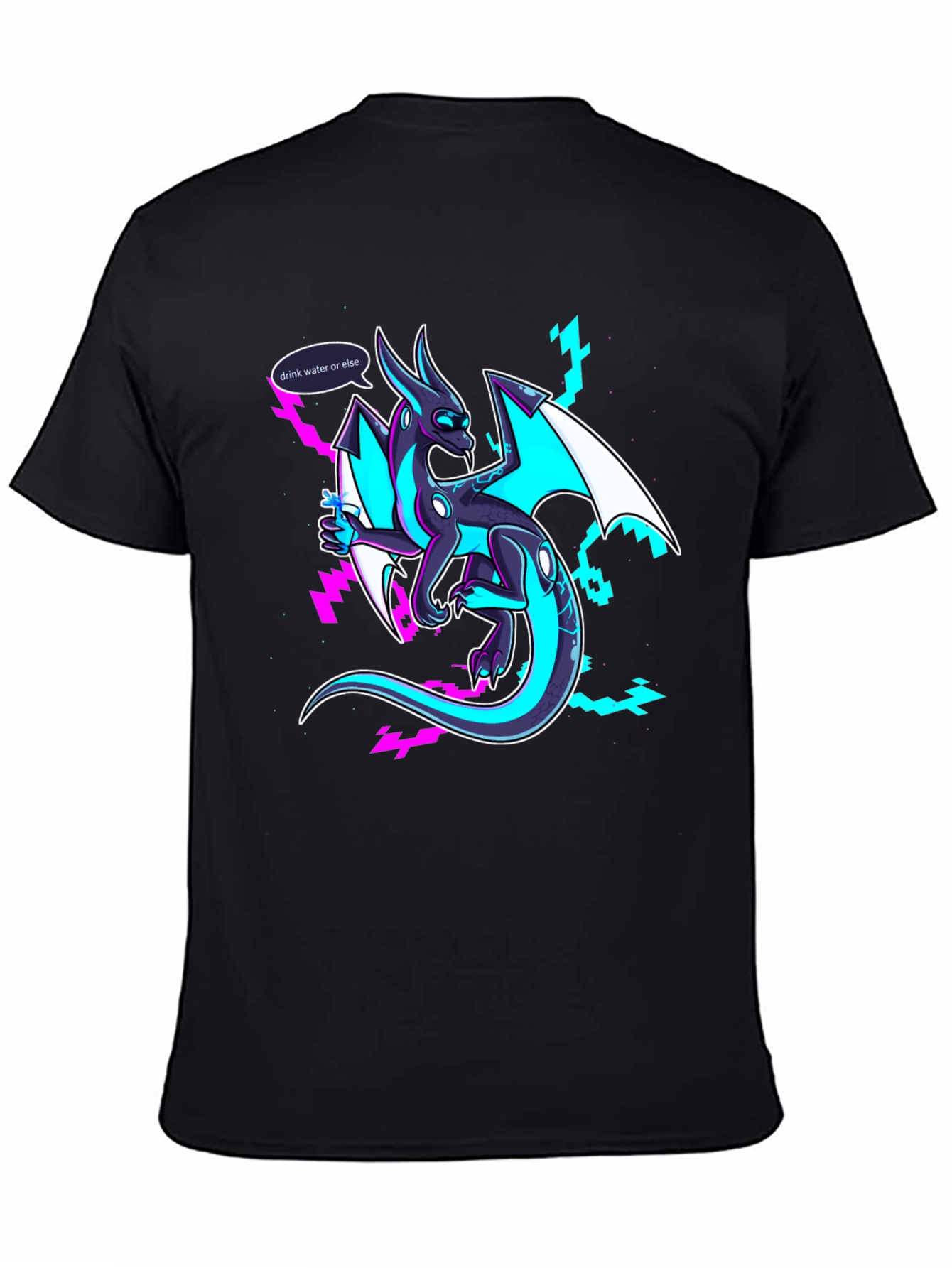 Drink Water Dragon Graphic Tee - Black T-Shirt