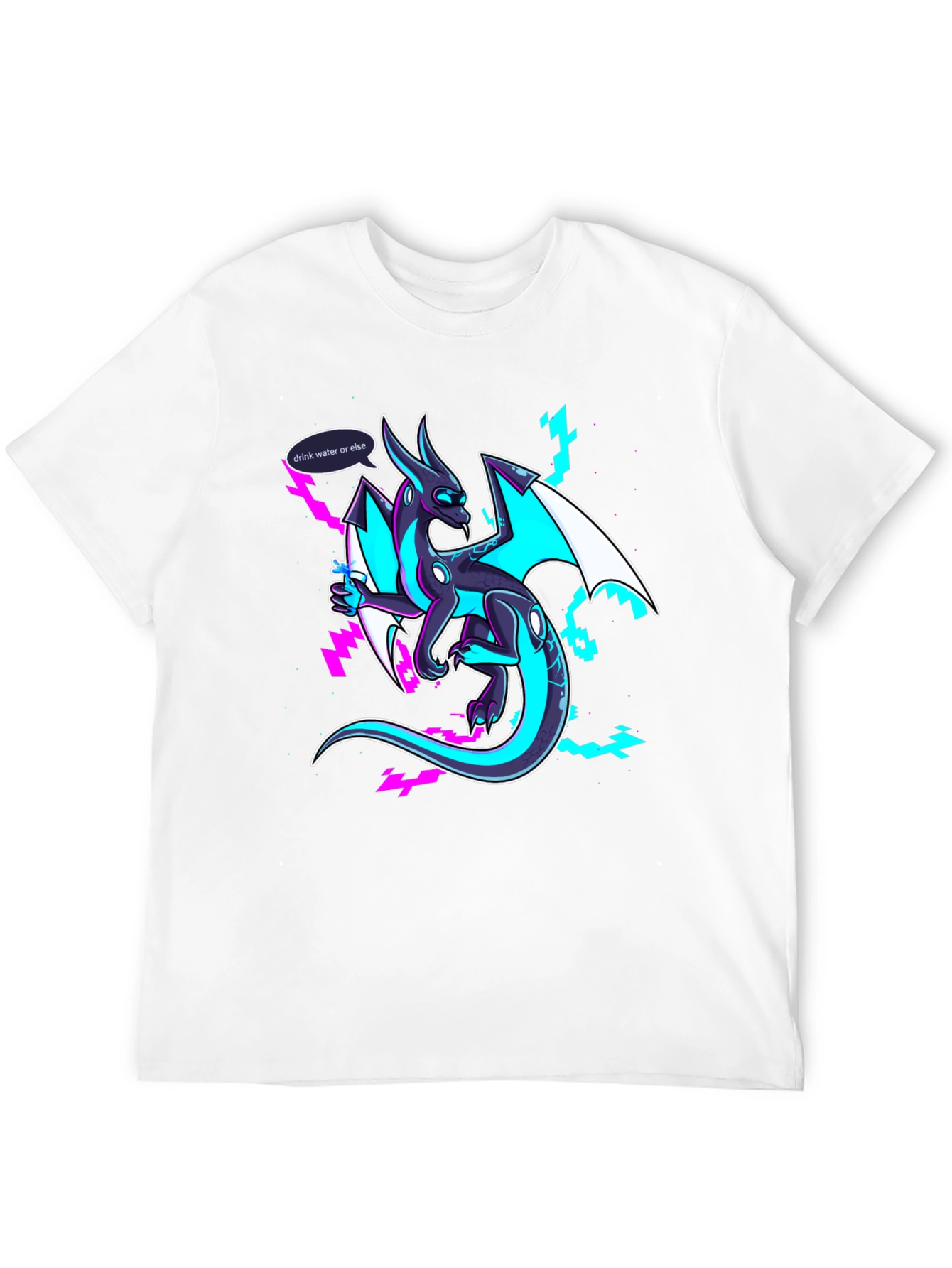 Drink Water Dragon Graphic Tee - Black T-Shirt