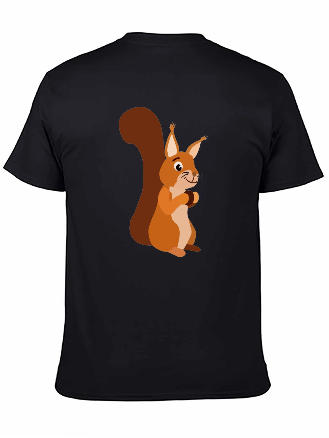 Squirrel Graphic Print Mens Black T-Shirt