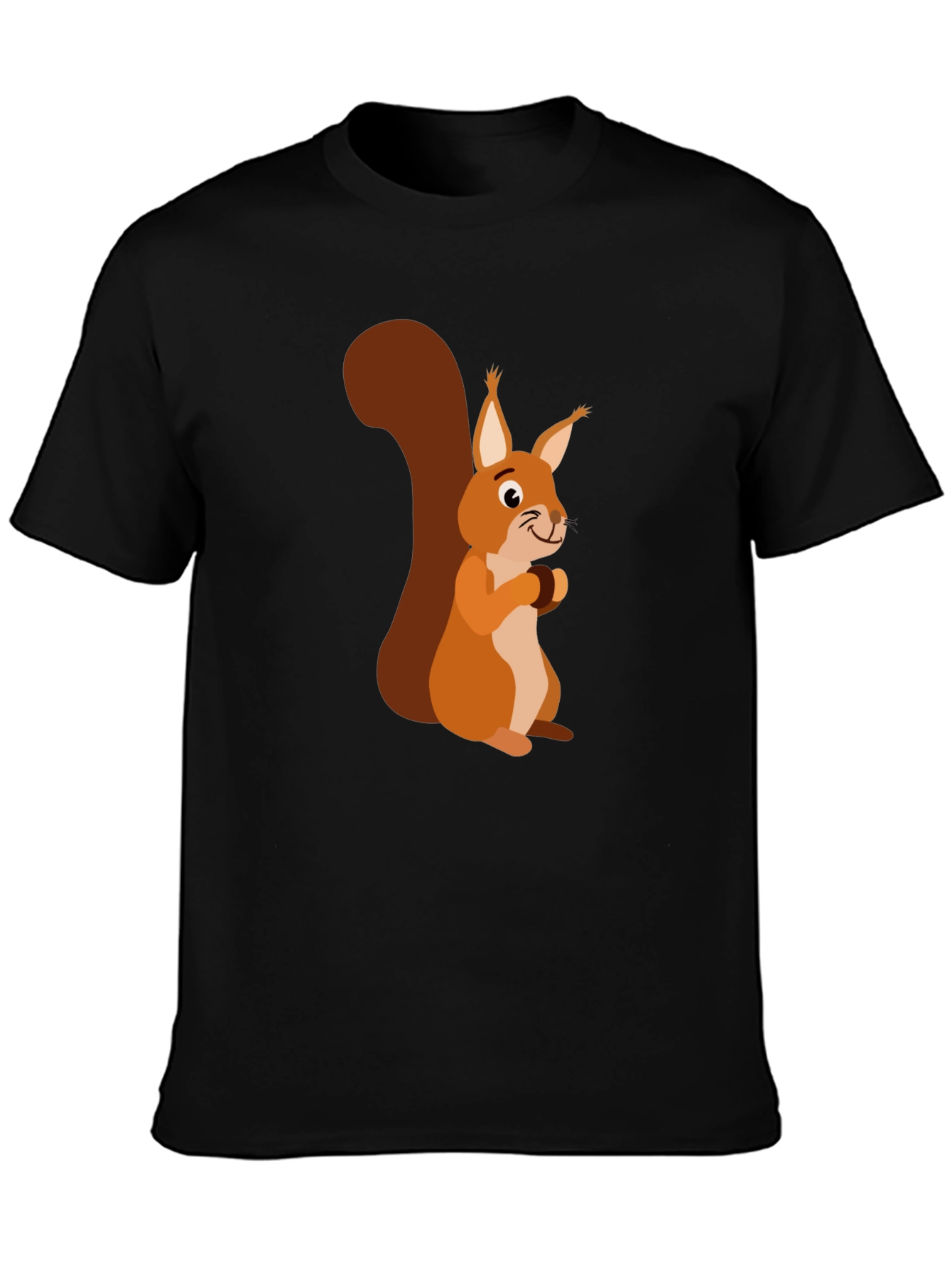Squirrel Graphic Print Mens Black T-Shirt