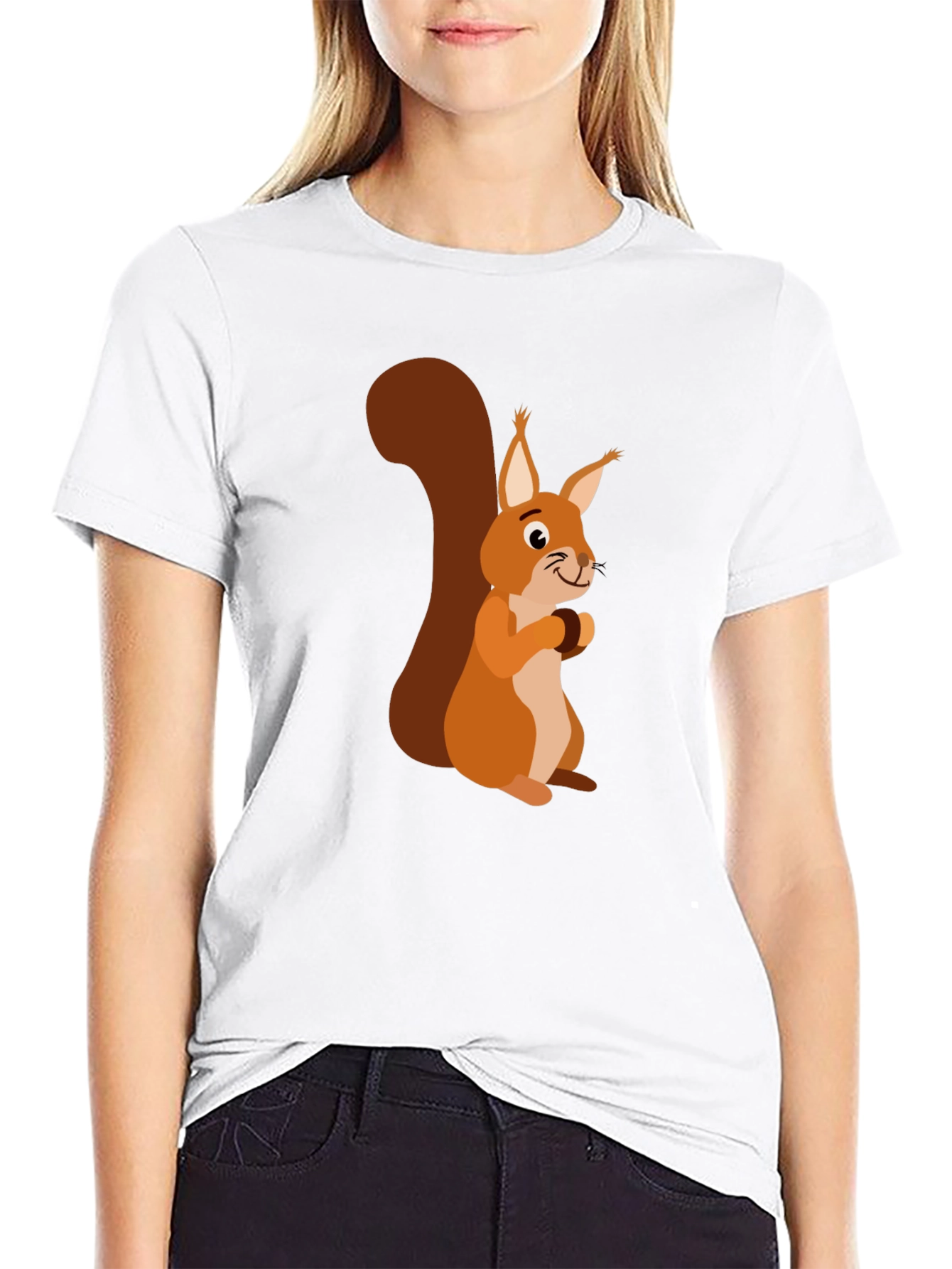 Squirrel Graphic Print Mens Black T-Shirt
