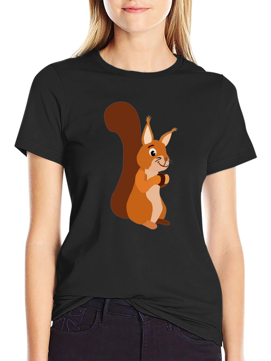 Squirrel Graphic Print Mens Black T-Shirt