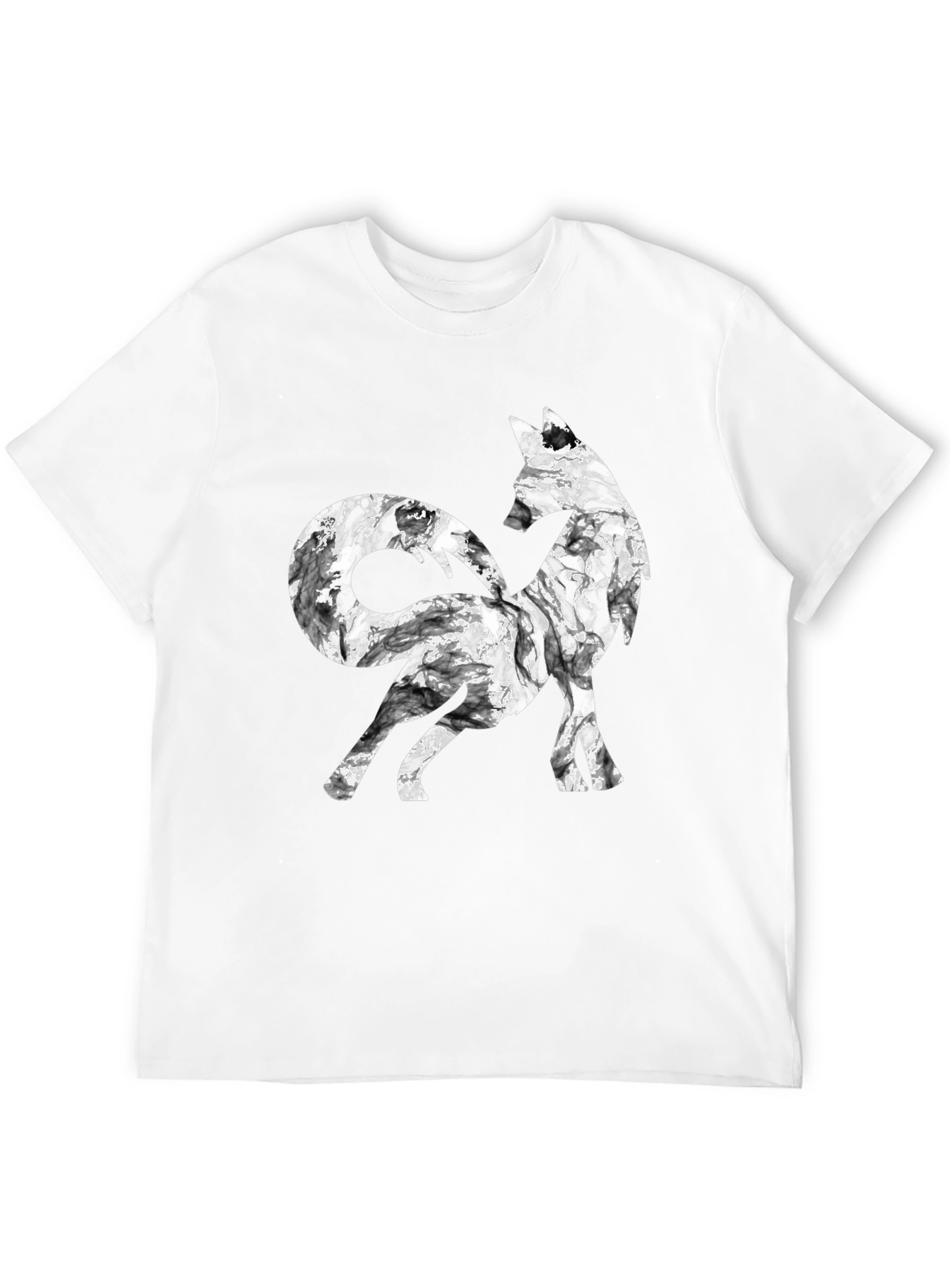 Stylish Fox Graphic Black T-Shirt