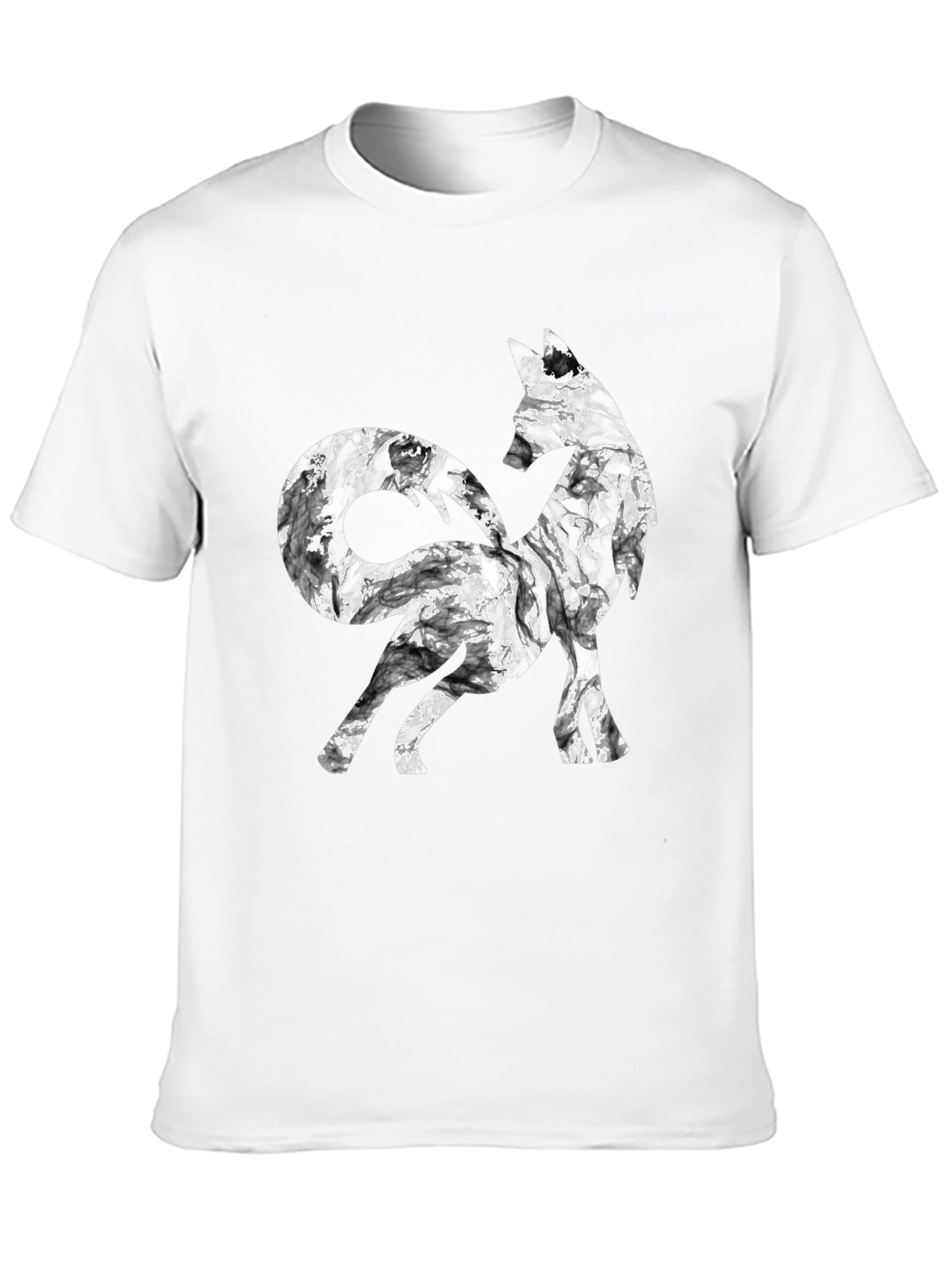 Stylish Fox Graphic Black T-Shirt