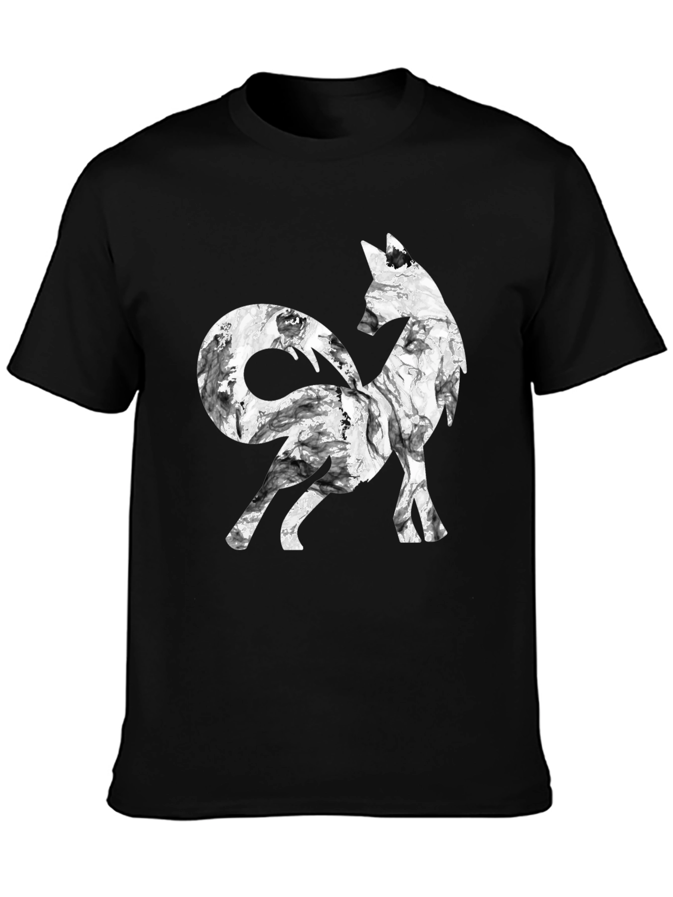 Stylish Fox Graphic Black T-Shirt