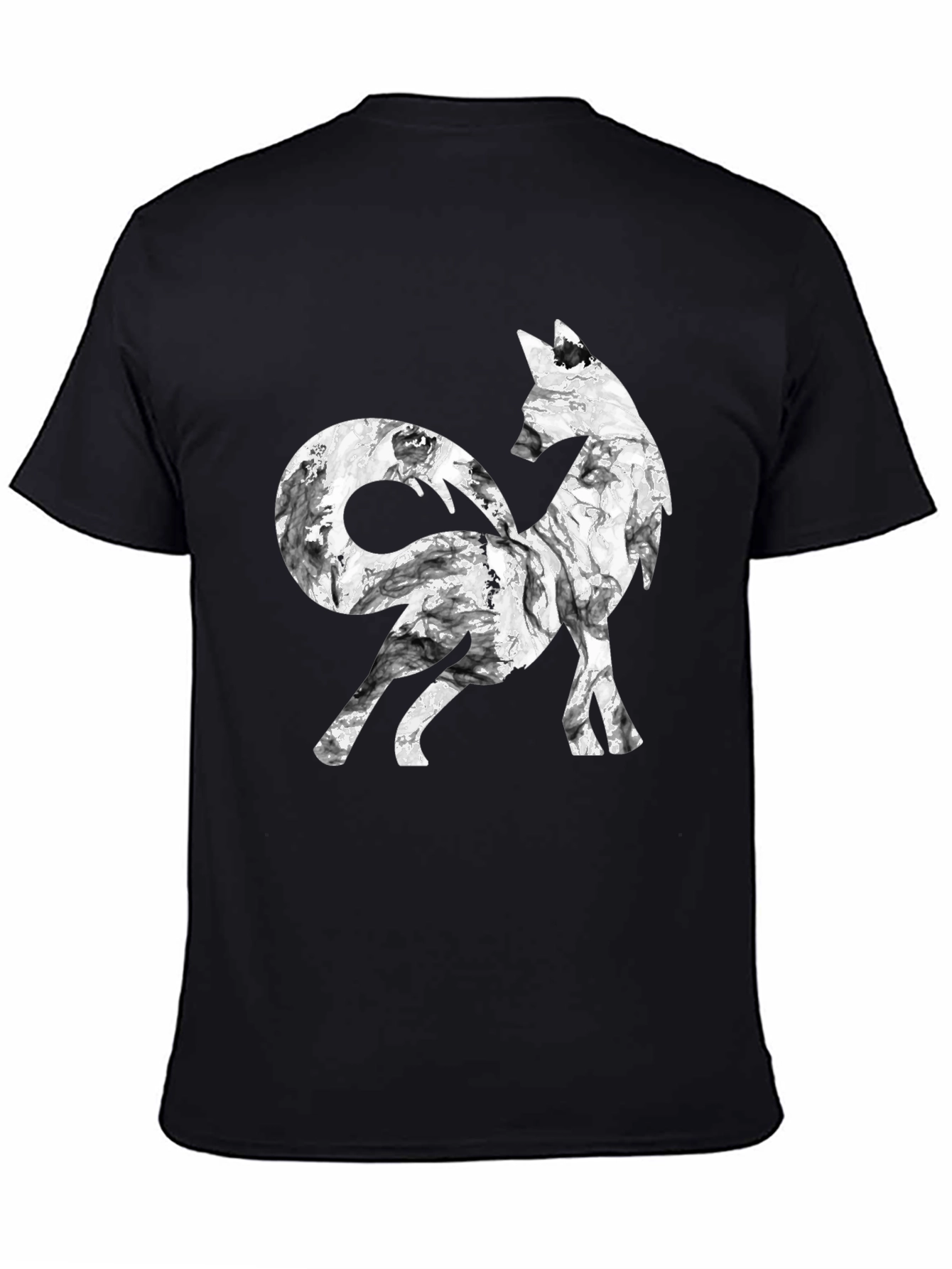 Stylish Fox Graphic Black T-Shirt