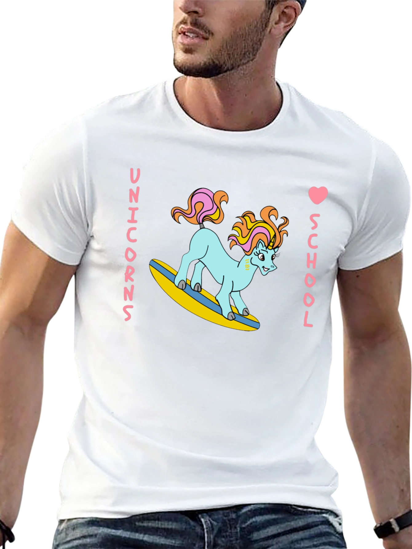 Unicorns Love School Black T-Shirt
