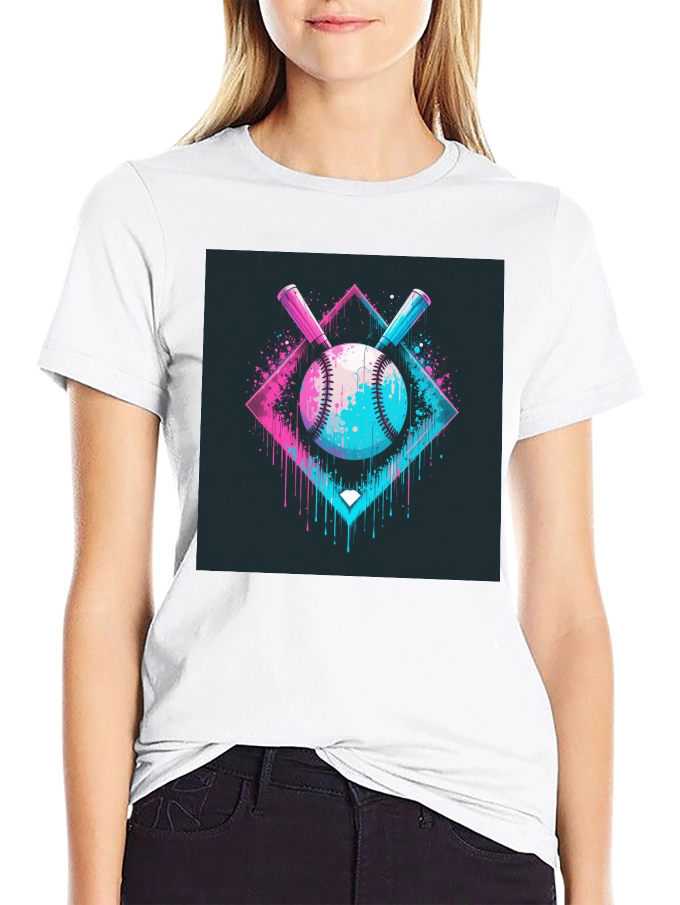 Neon Baseball Graphic Tee