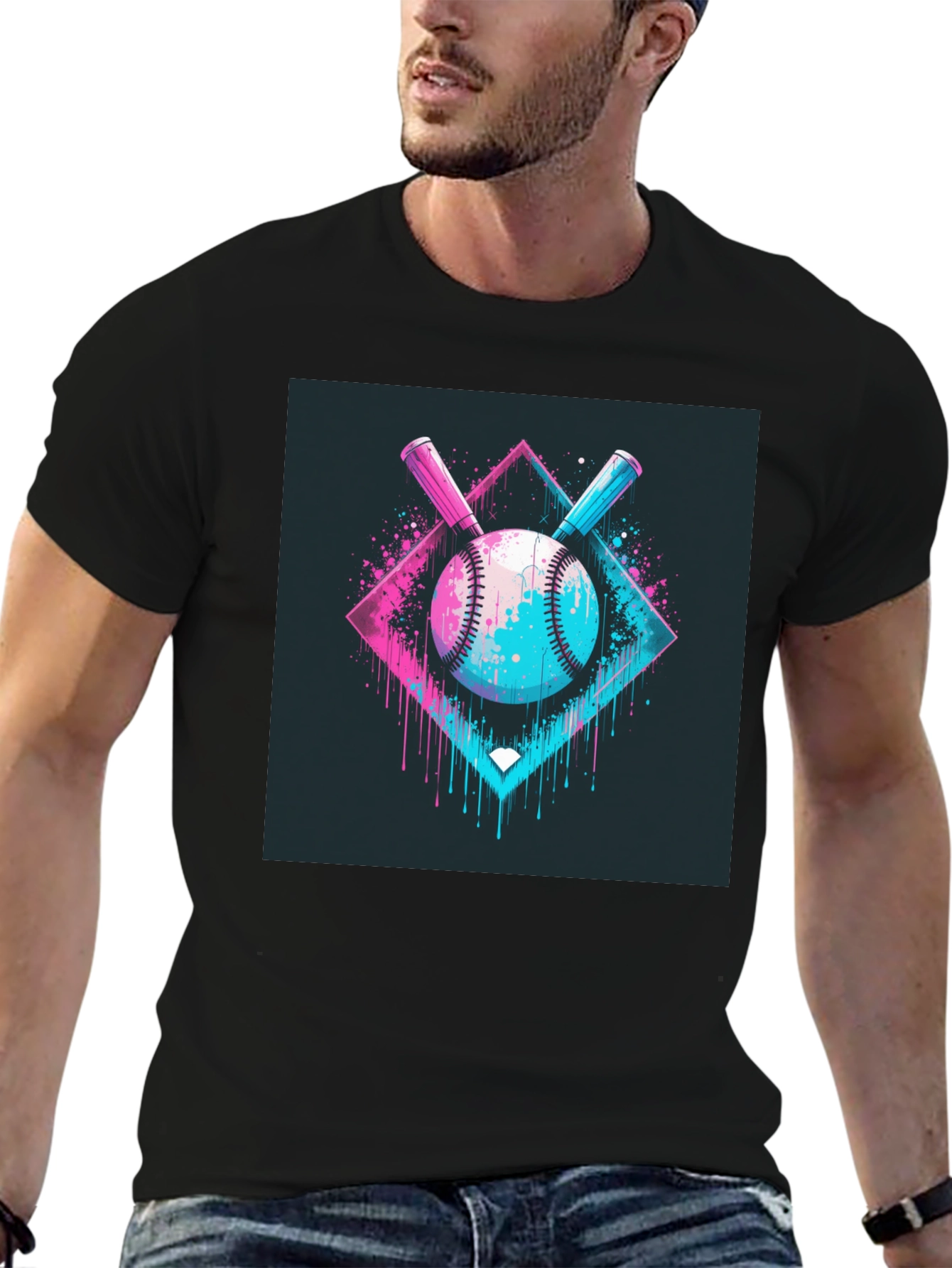 Neon Baseball Graphic Tee