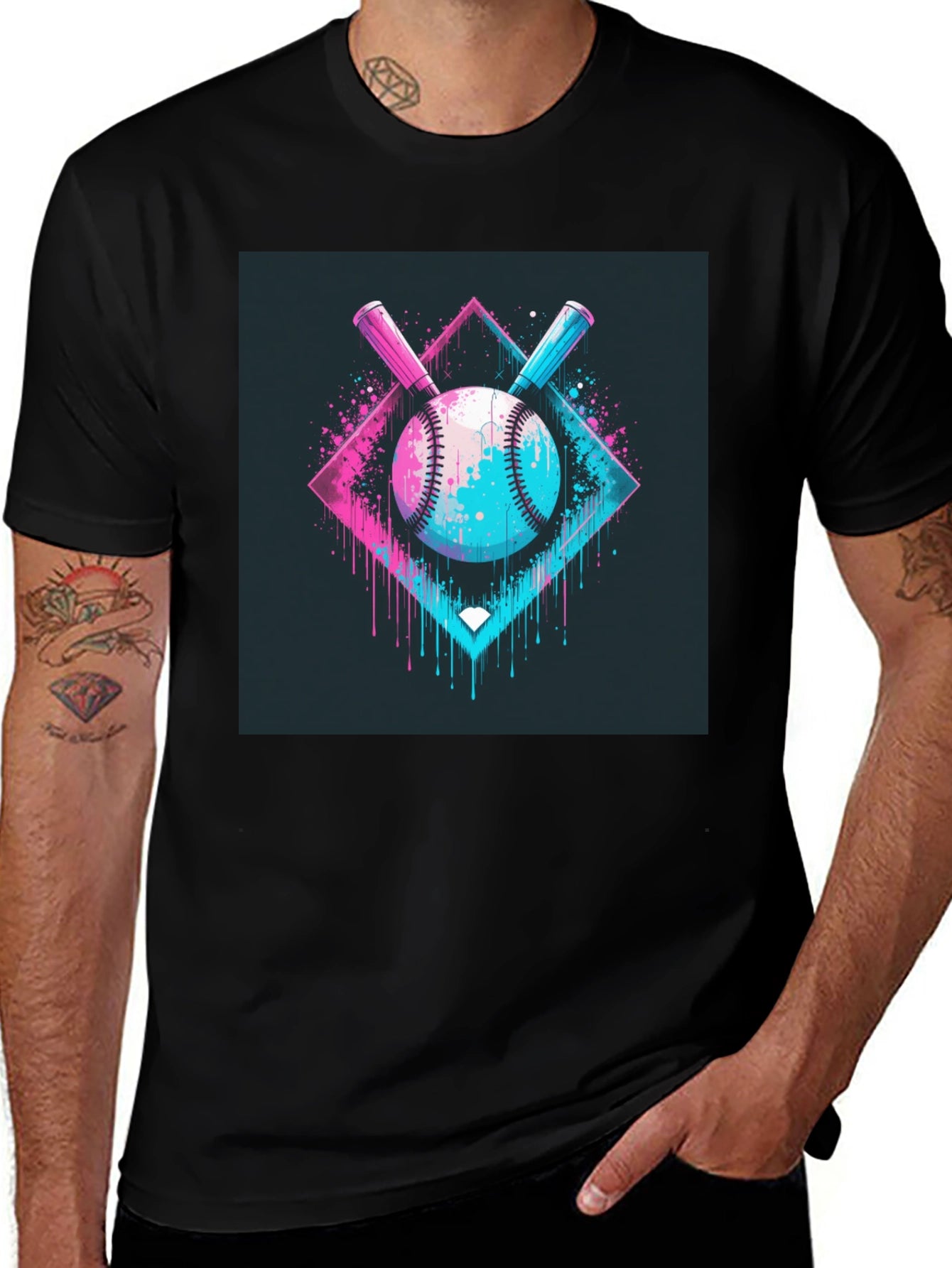Neon Baseball Graphic Tee
