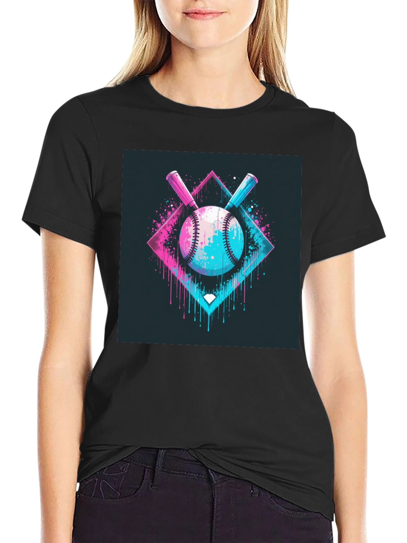 Neon Baseball Graphic Tee