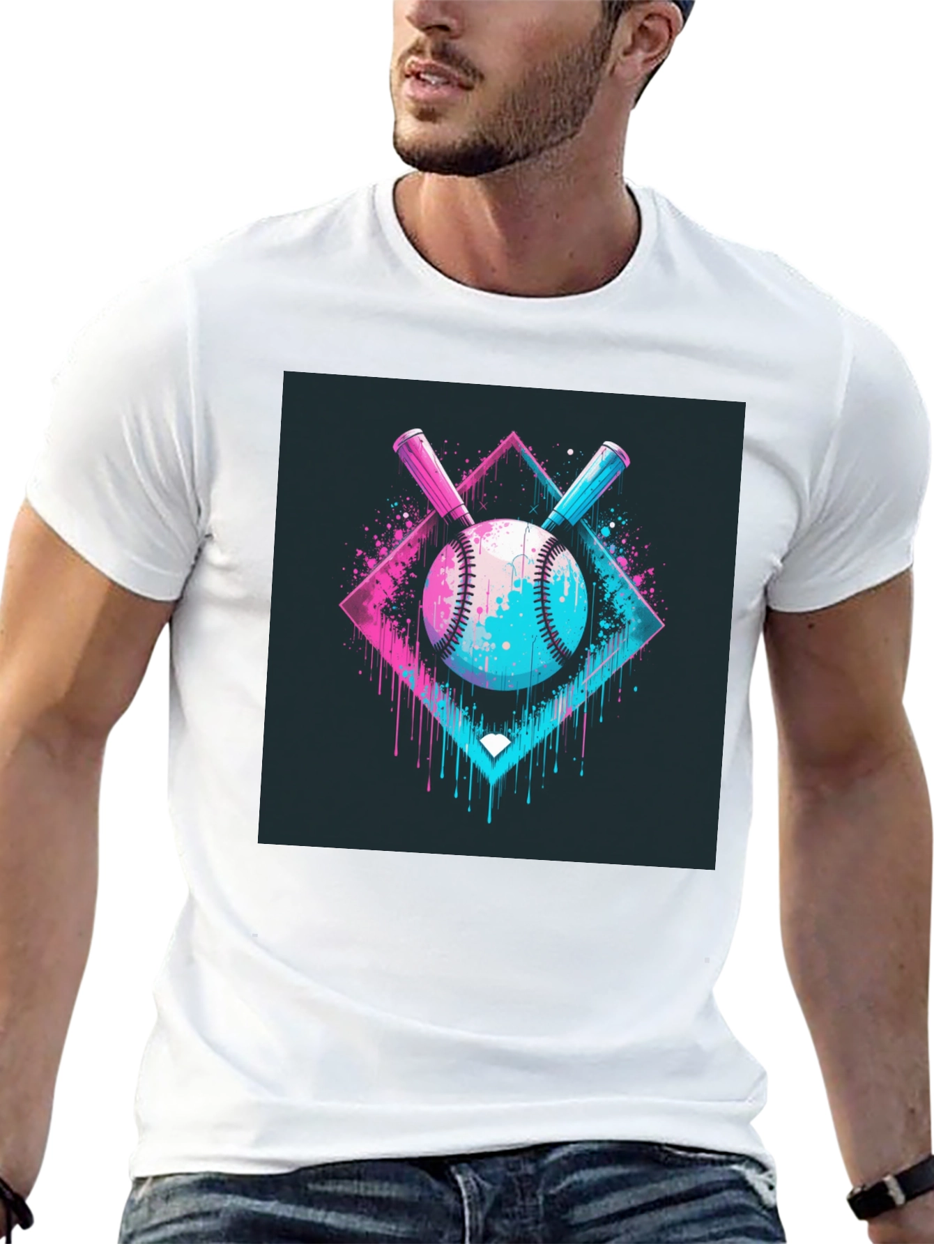 Neon Baseball Graphic Tee