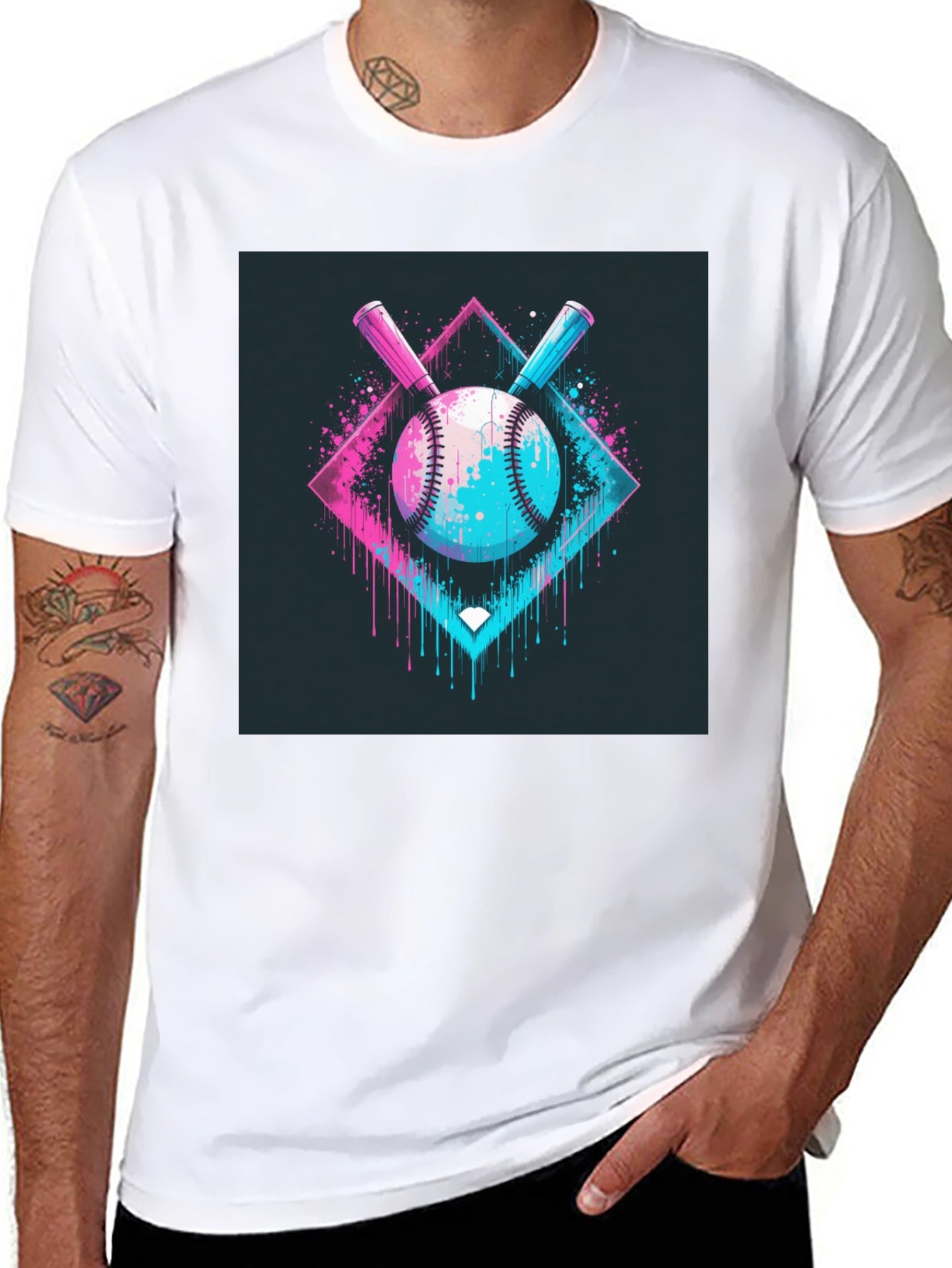 Neon Baseball Graphic Tee