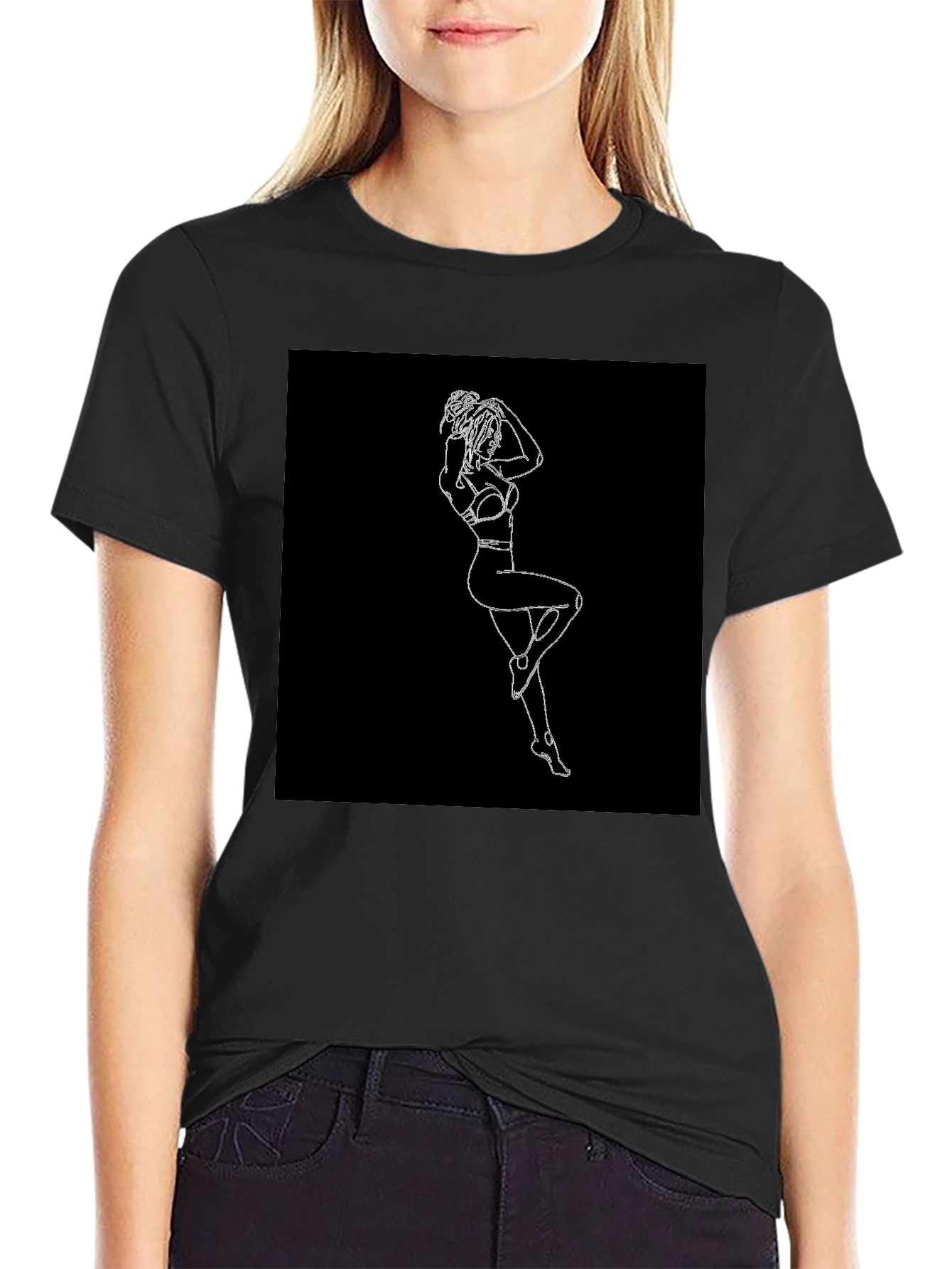 Minimalist Line Art Womans Graphic Tee