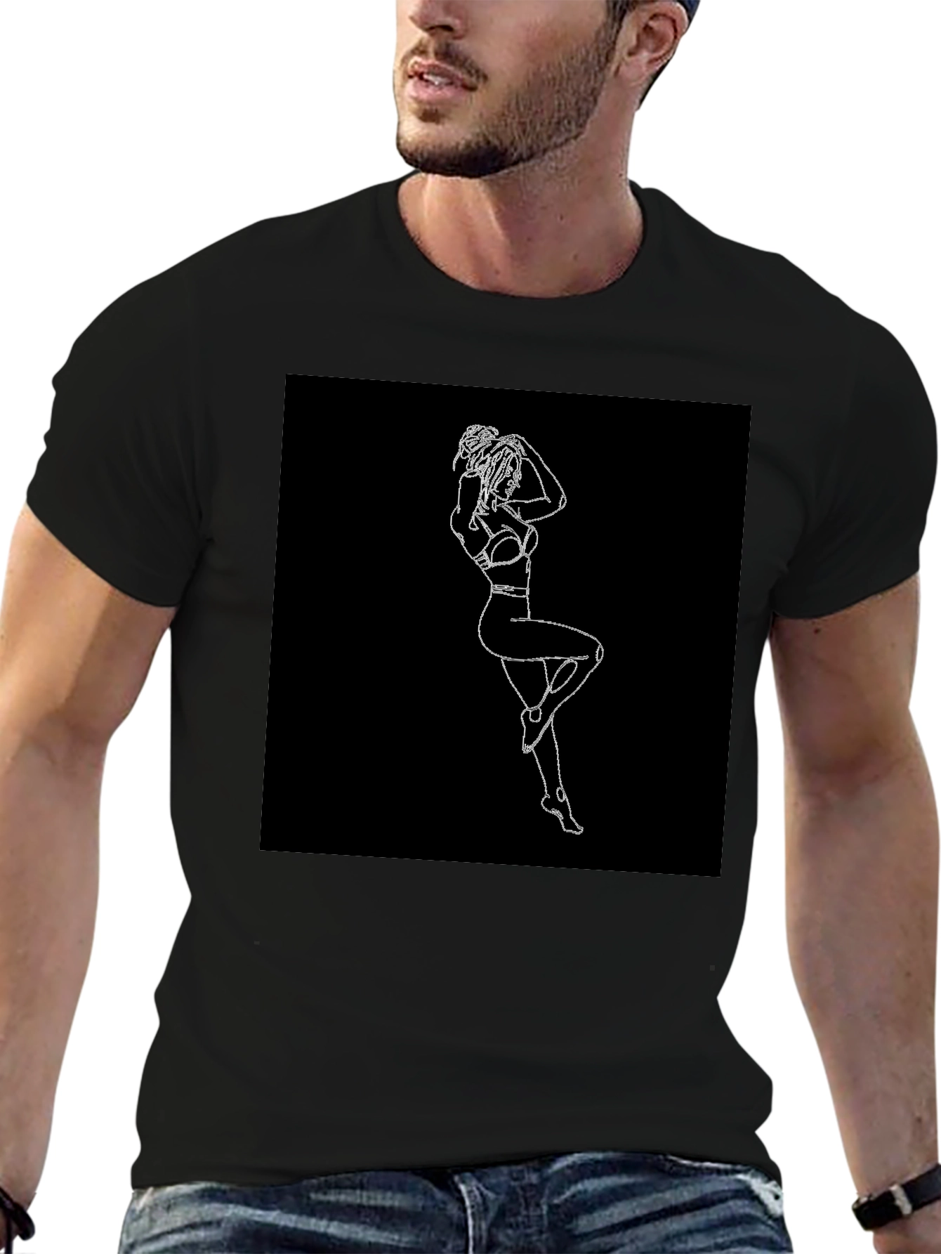 Minimalist Line Art Womans Graphic Tee