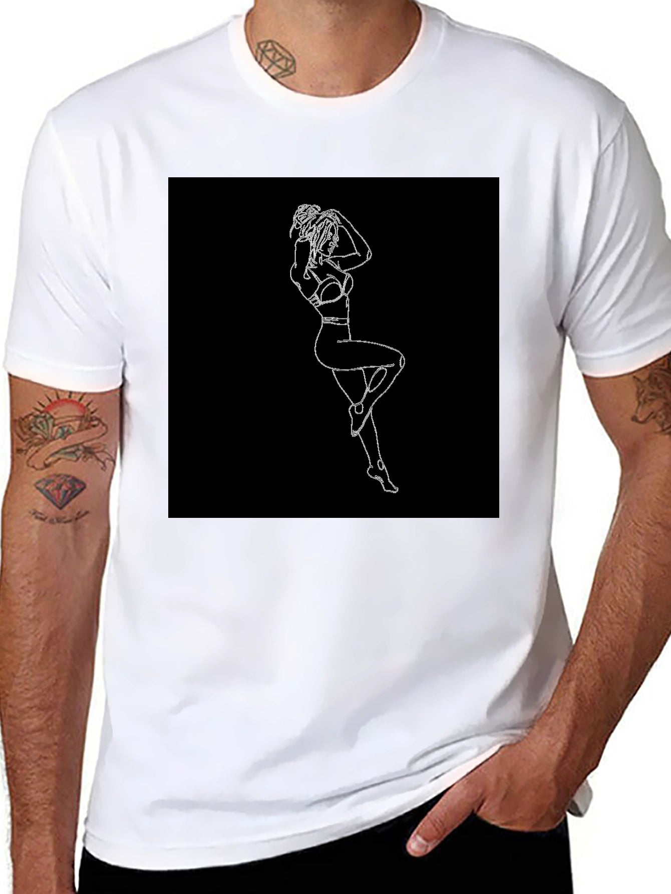 Minimalist Line Art Womans Graphic Tee