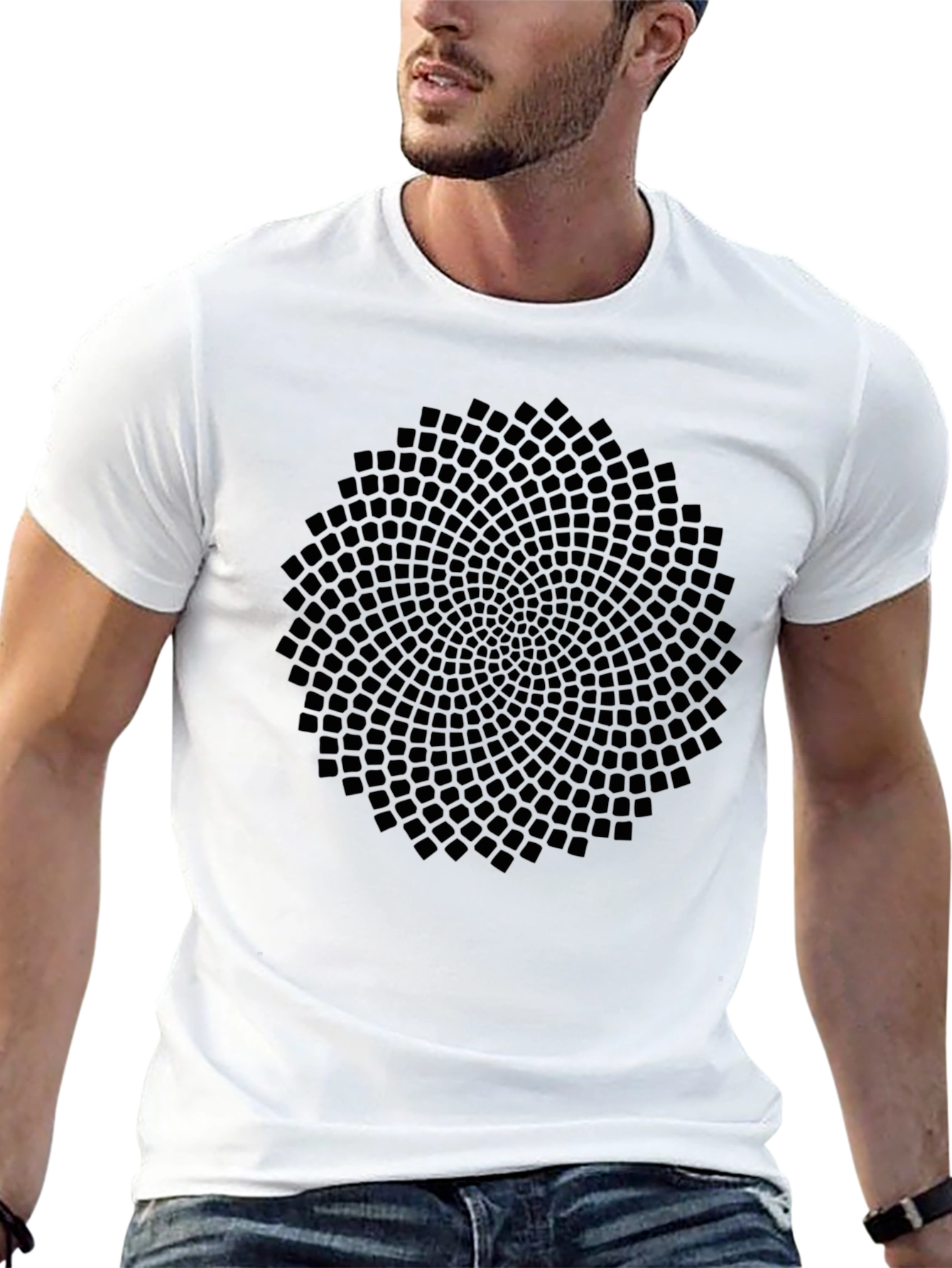 Geometric Pattern Black T-Shirt
