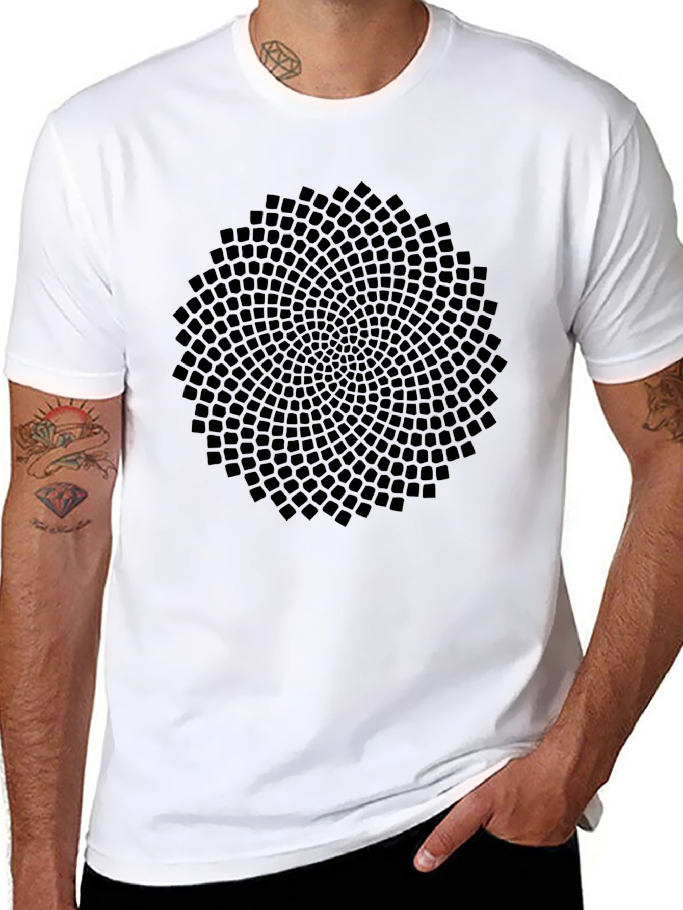 Geometric Pattern Black T-Shirt