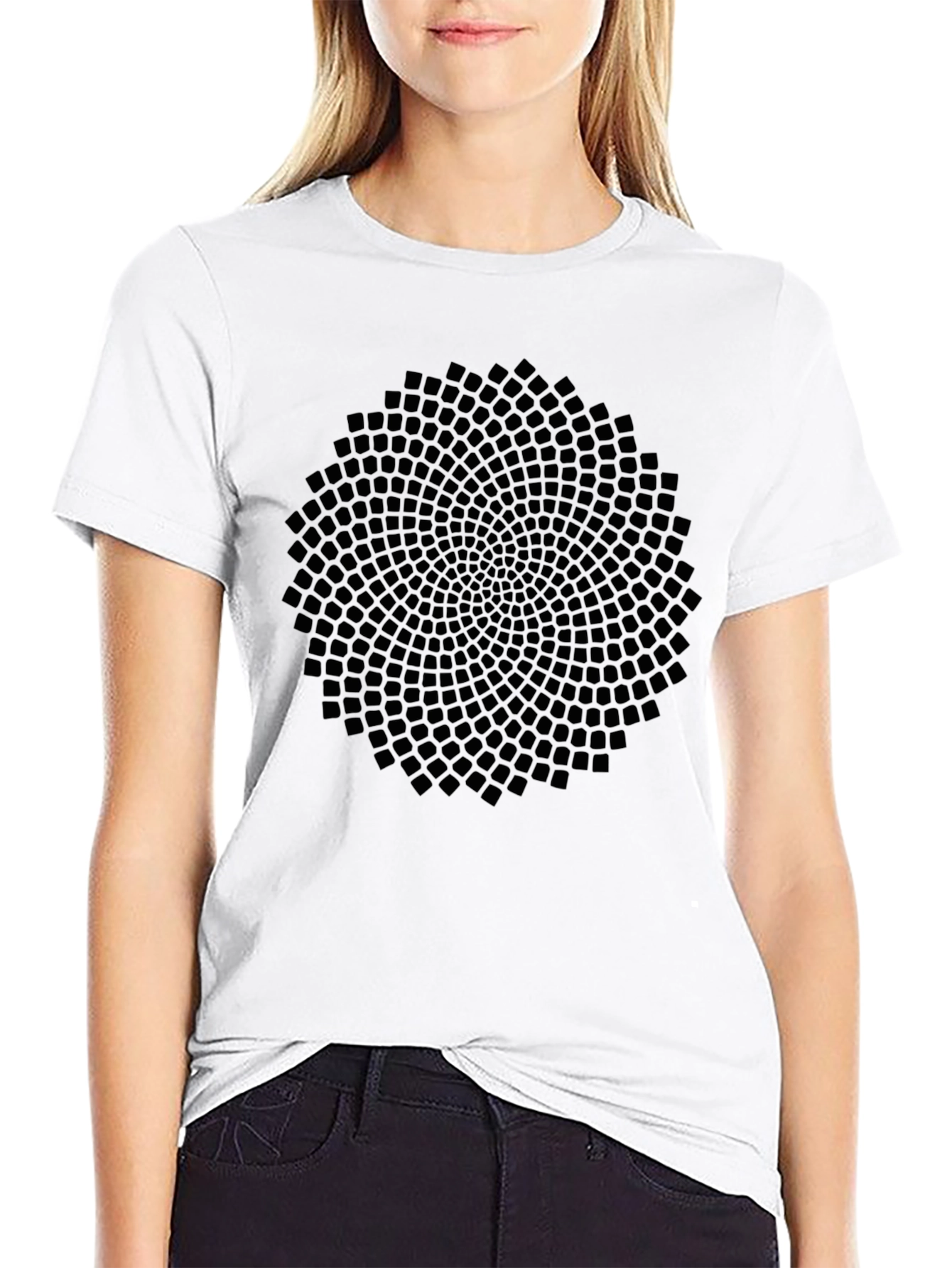 Geometric Pattern Black T-Shirt