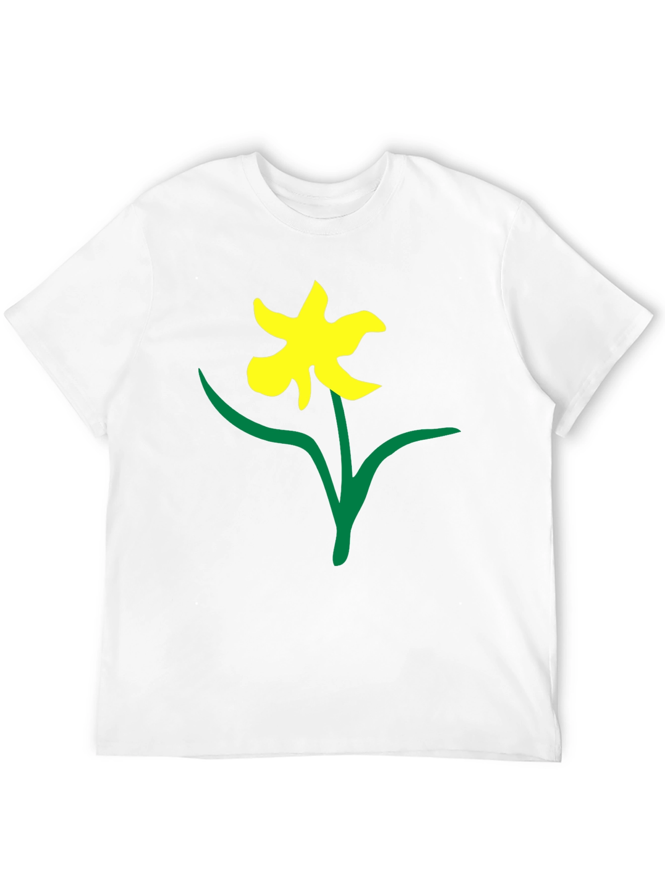 Black Tee with Daffodil Print