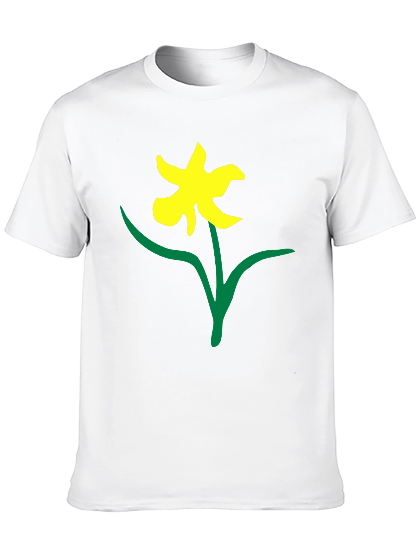 Black Tee with Daffodil Print