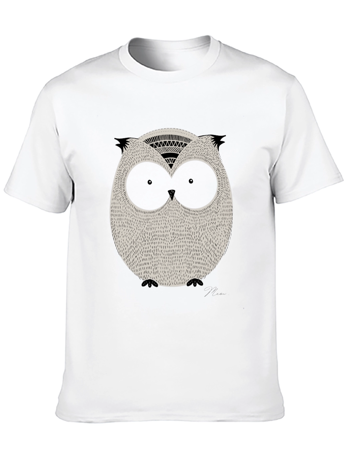 Cool Owl Graphic Print Black Tee