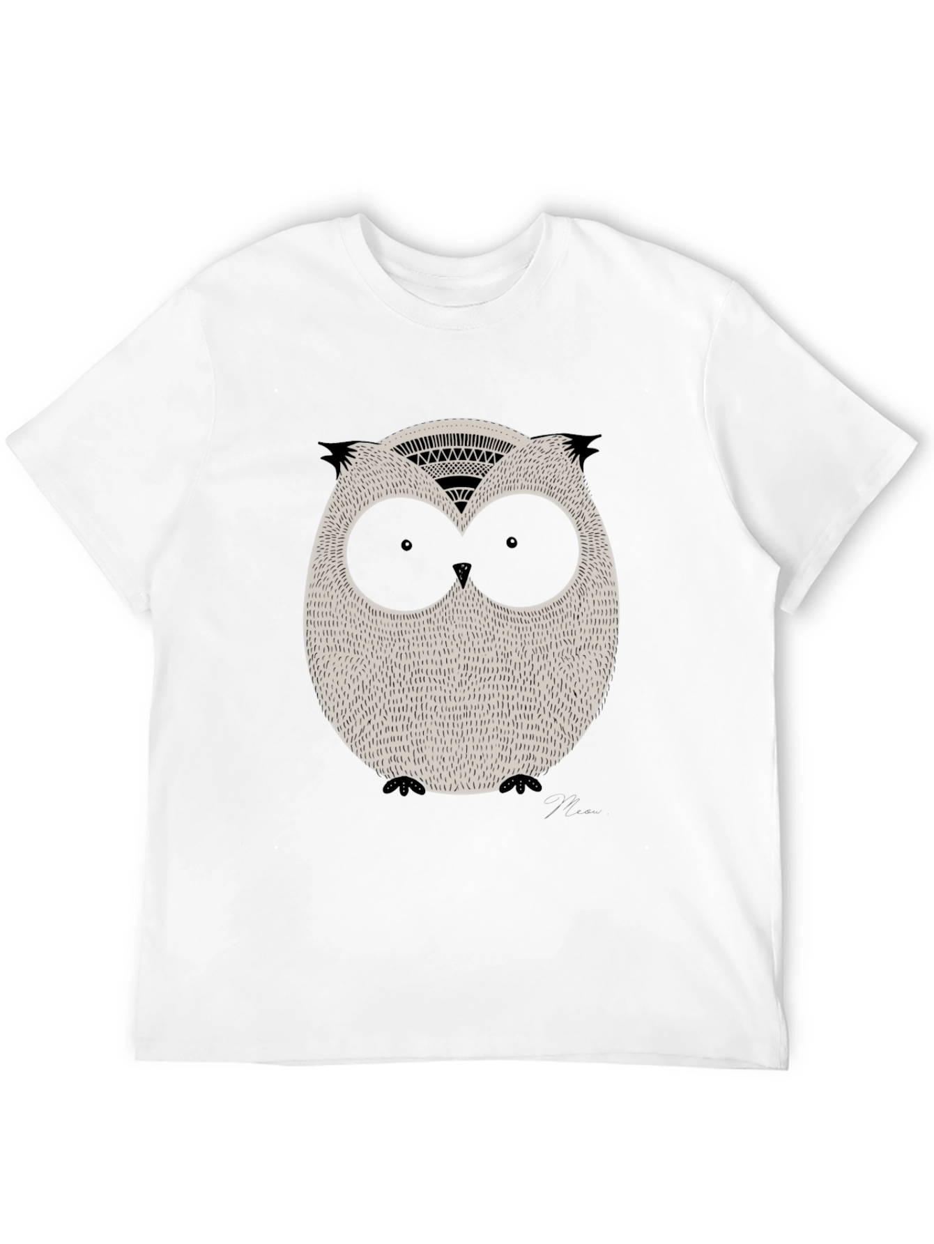 Cool Owl Graphic Print Black Tee