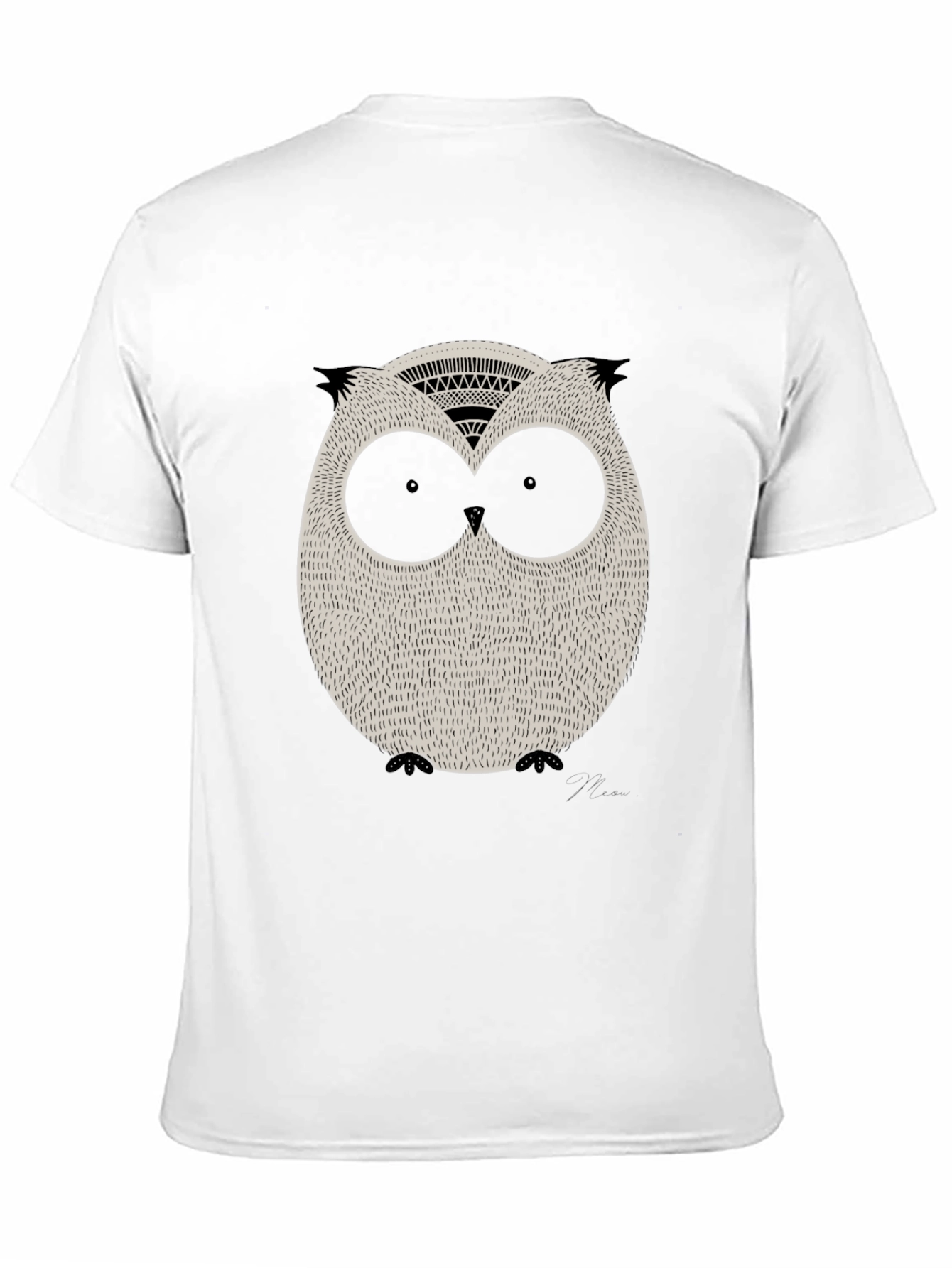 Cool Owl Graphic Print Black Tee