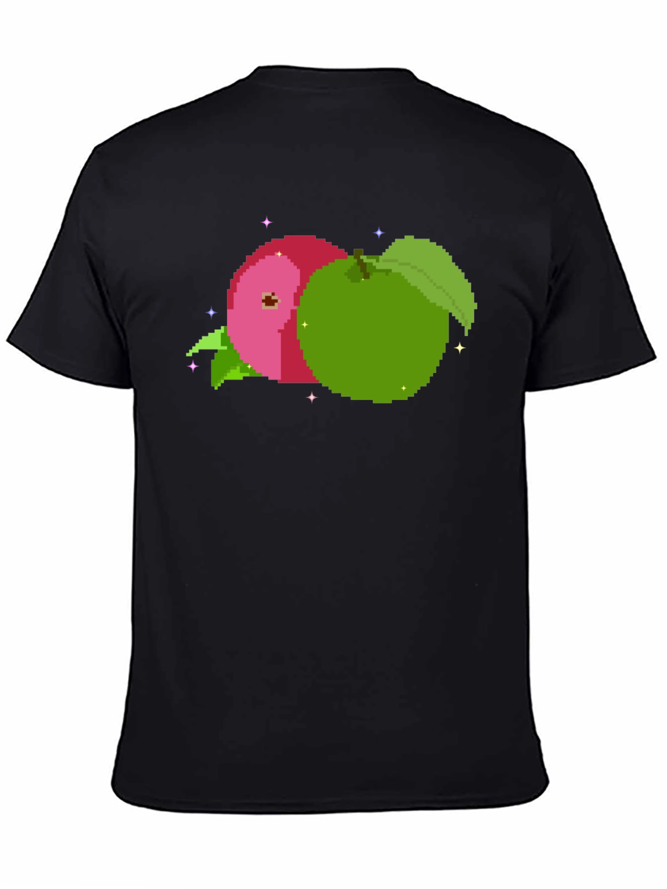 Pixel Apples Black T-Shirt - Retro Gaming Style