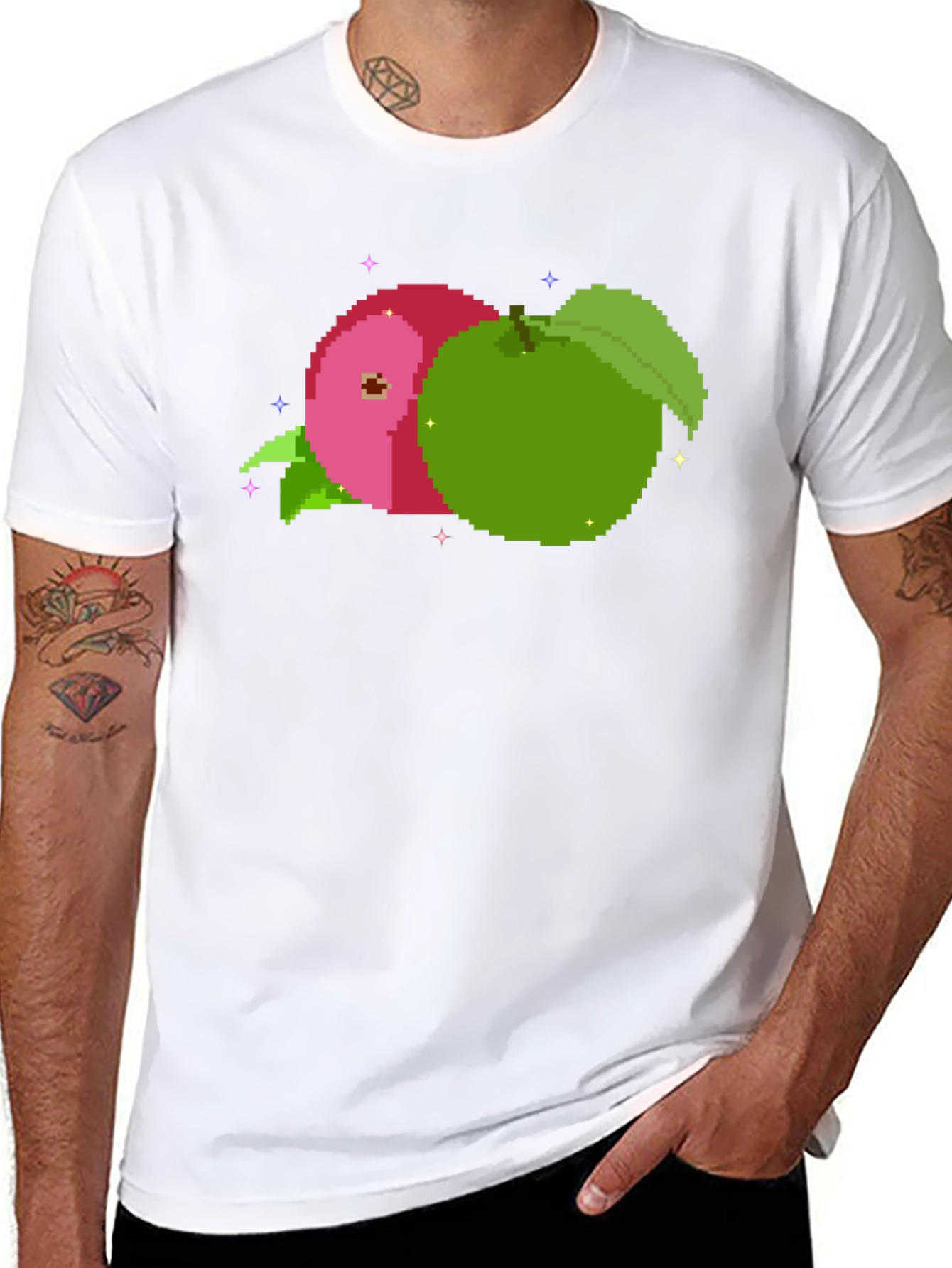 Pixel Apples Black T-Shirt - Retro Gaming Style