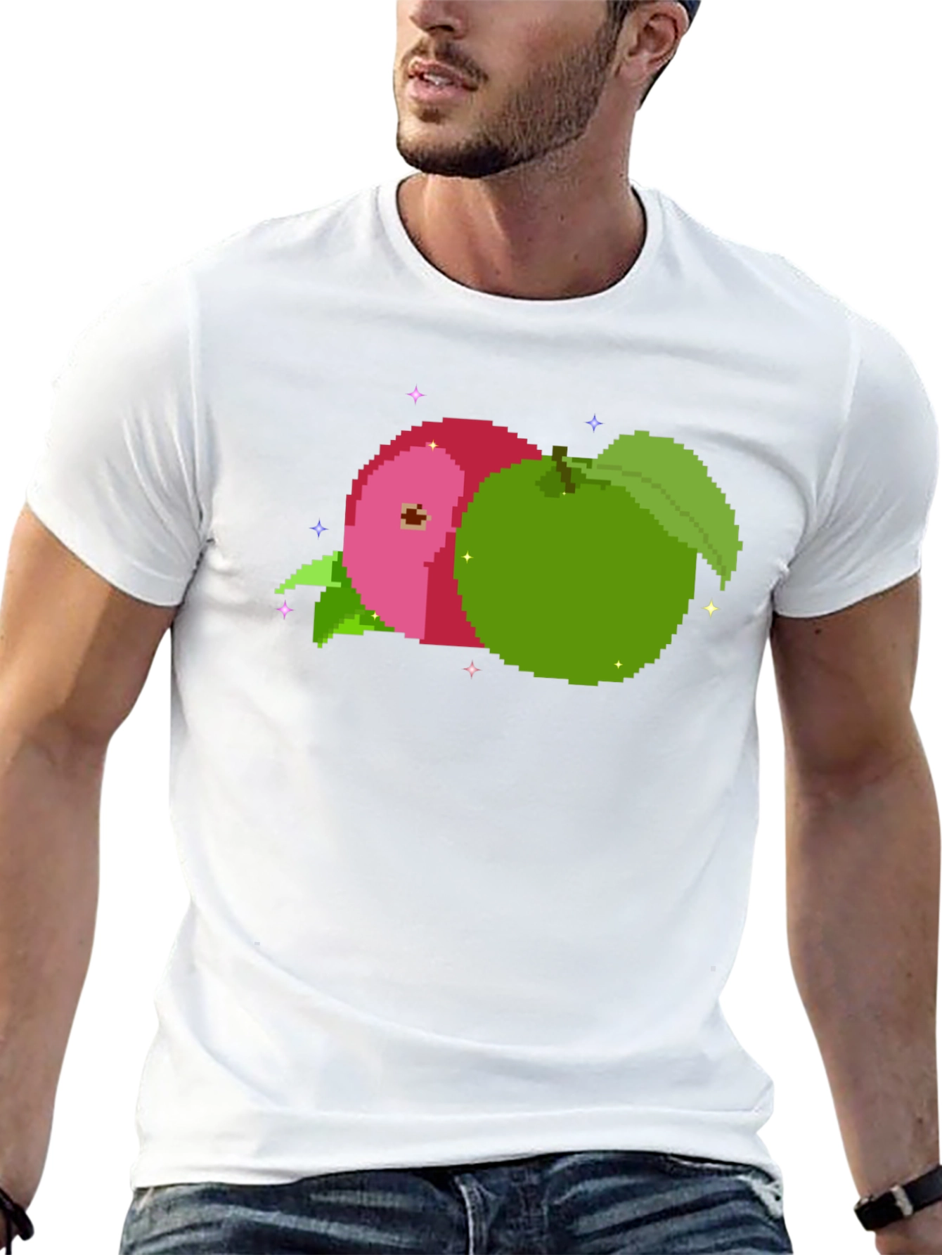 Pixel Apples Black T-Shirt - Retro Gaming Style
