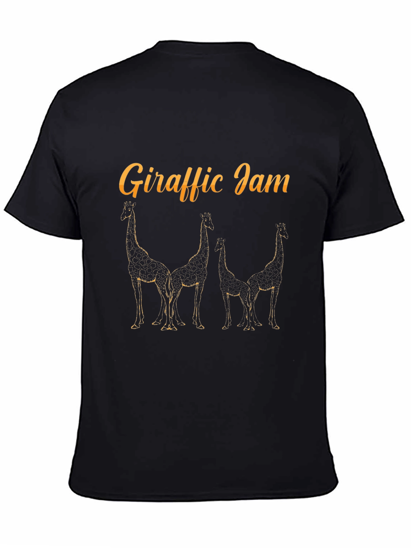 Giraffe Jam Black T-Shirt - Unique Design