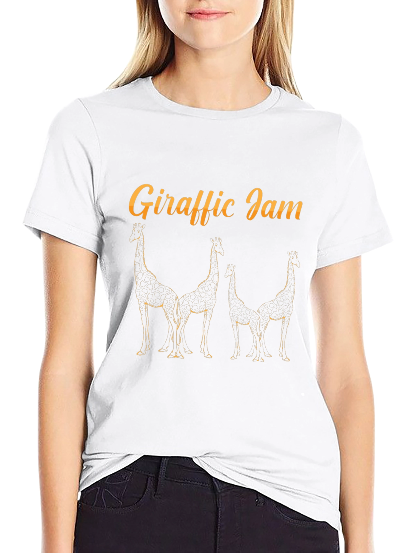 Giraffe Jam Black T-Shirt - Unique Design