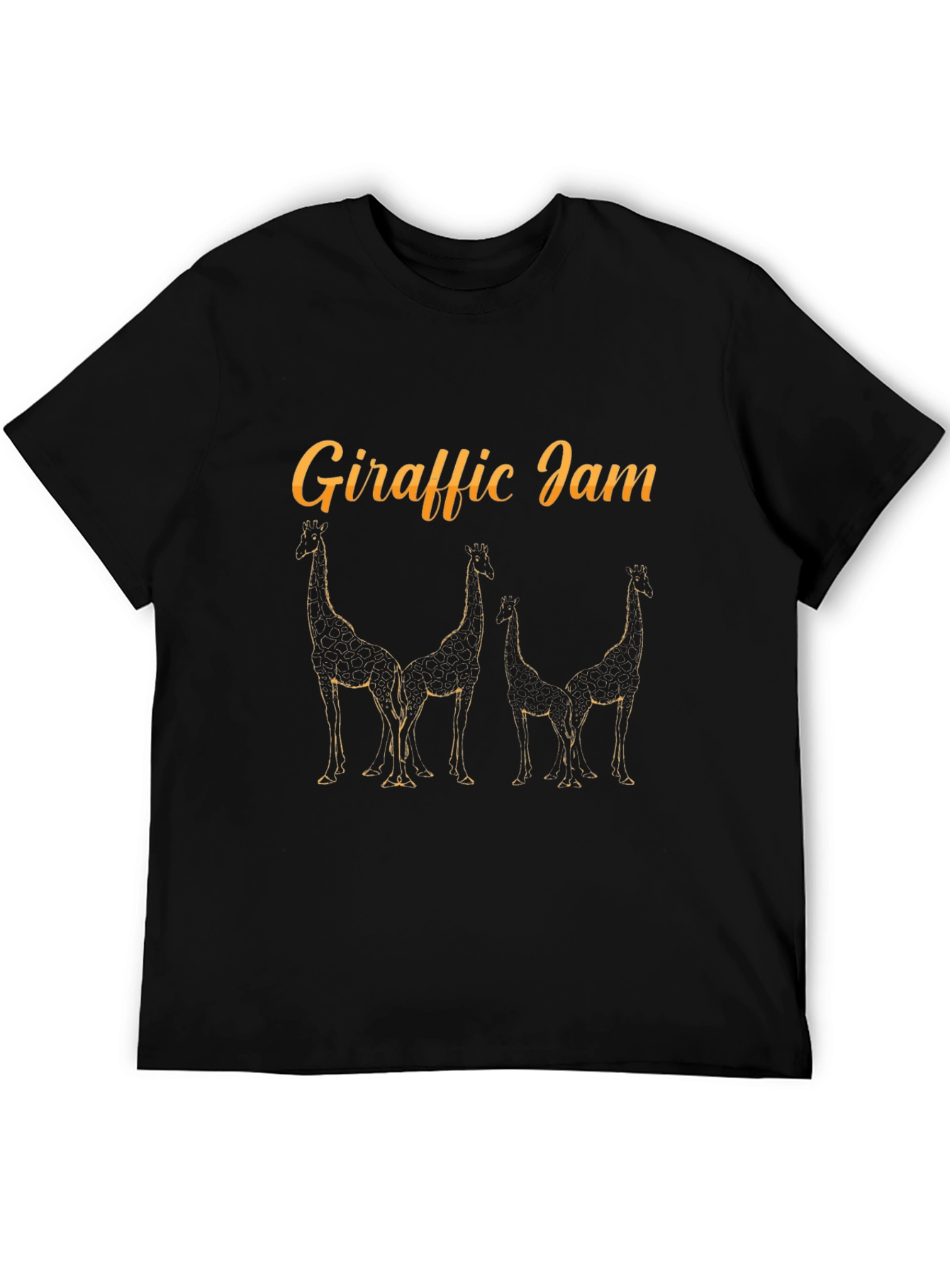 Giraffe Jam Black T-Shirt - Unique Design