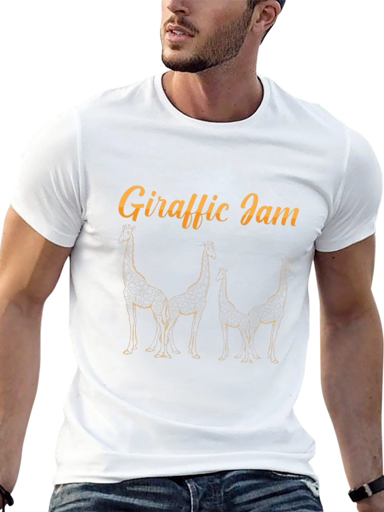 Giraffe Jam Black T-Shirt - Unique Design