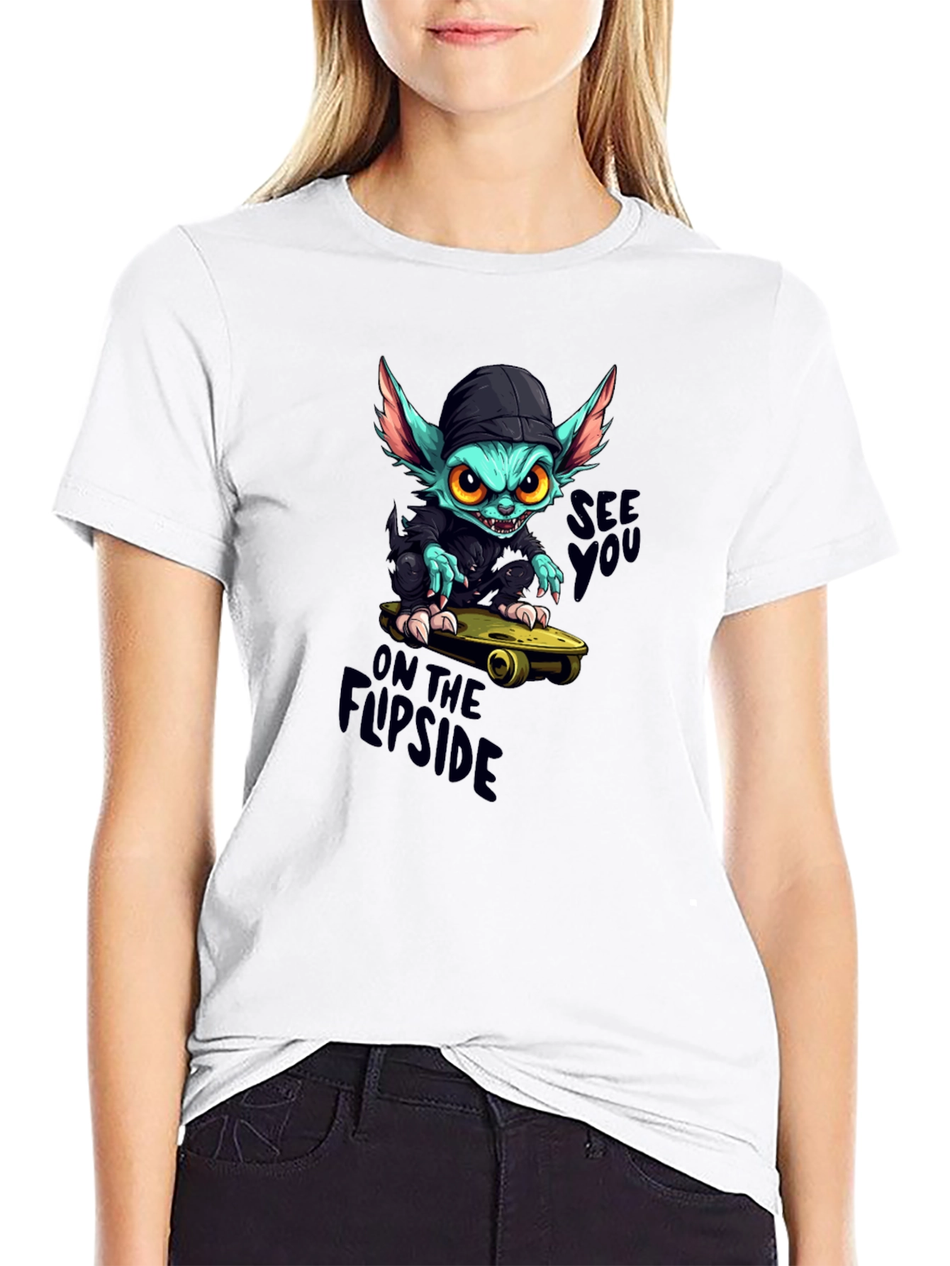 Skater Gremlin Graphic Black T-Shirt