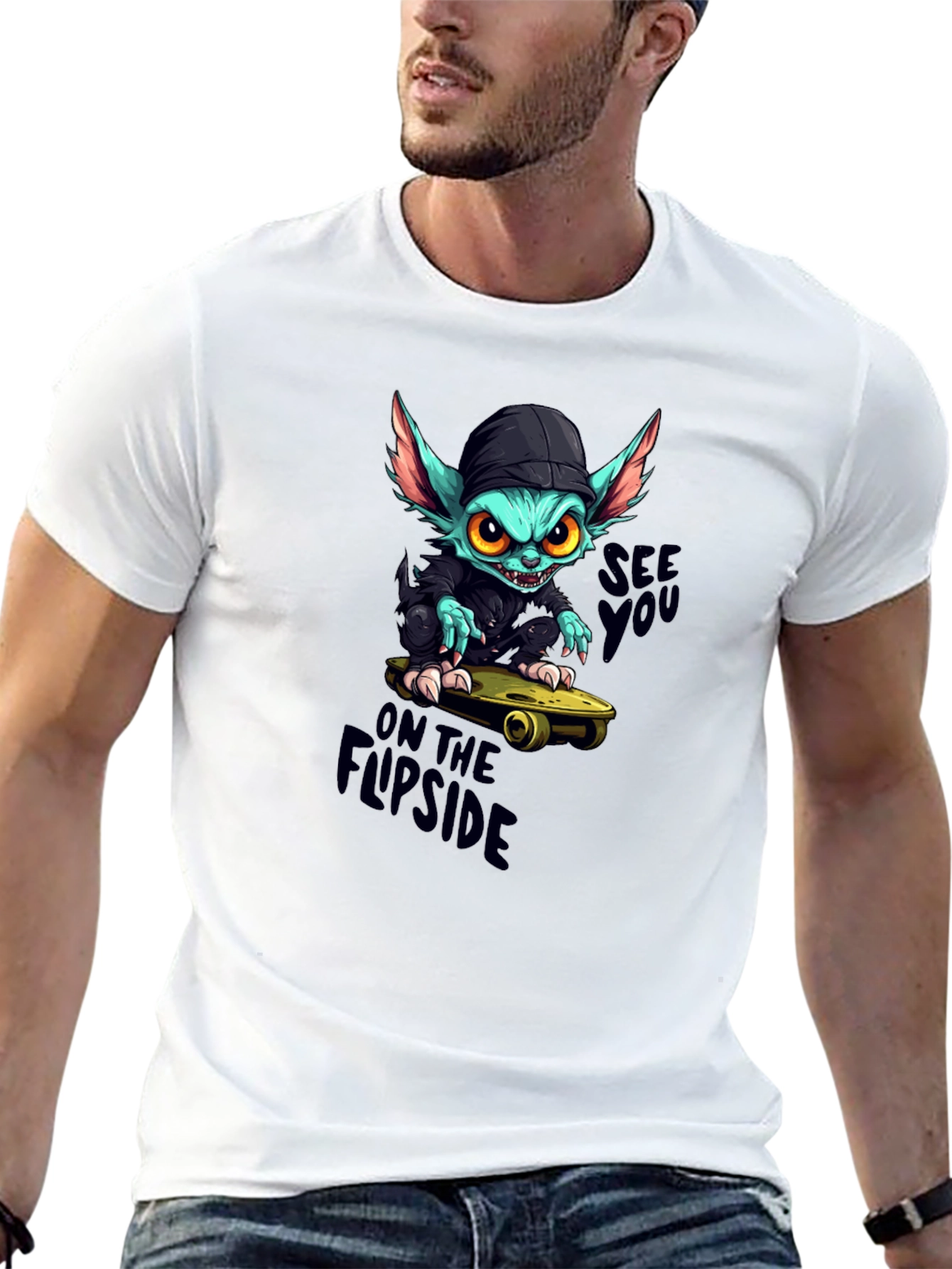 Skater Gremlin Graphic Black T-Shirt