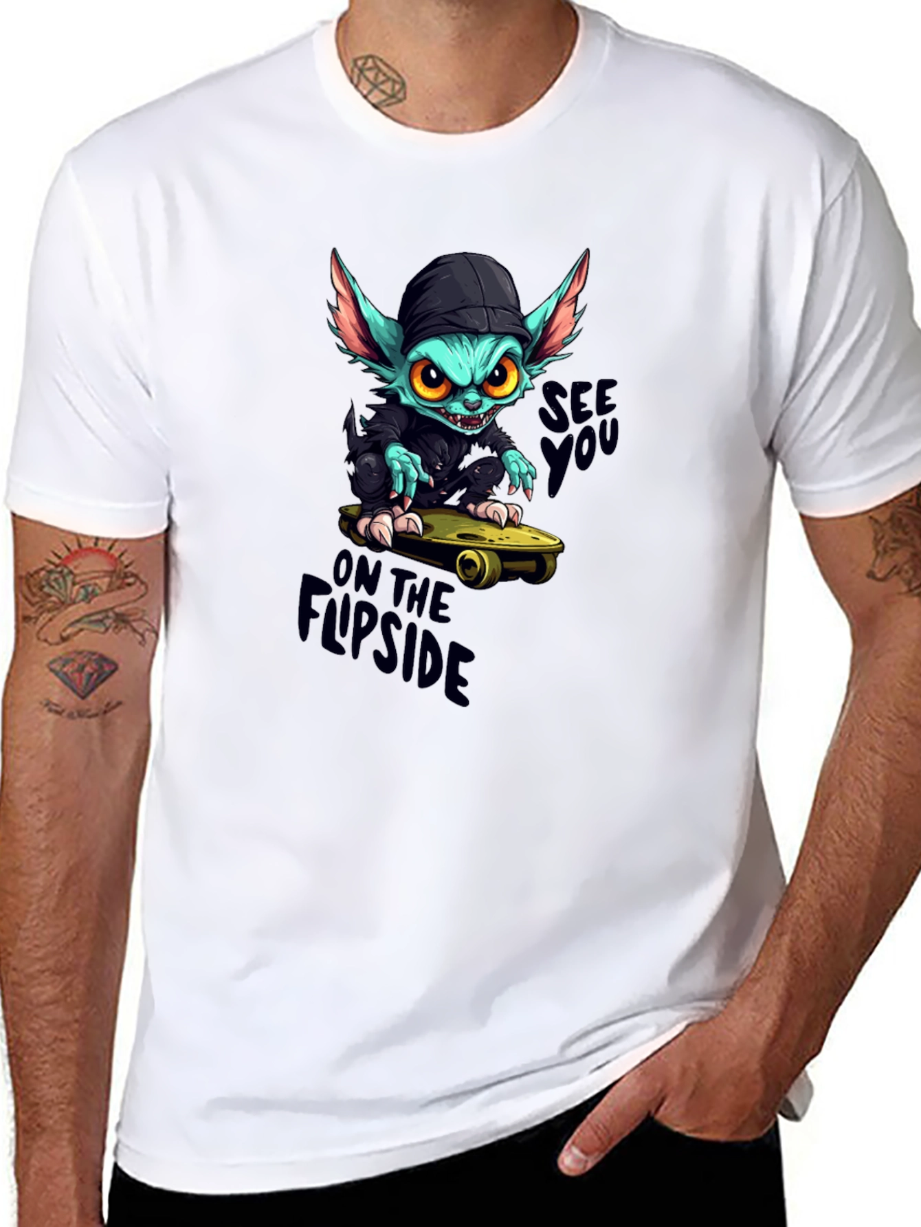 Skater Gremlin Graphic Black T-Shirt
