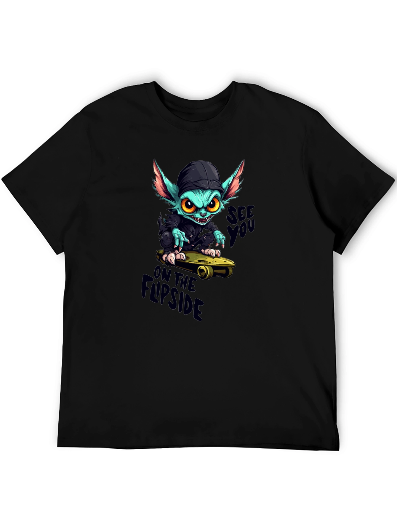 Skater Gremlin Graphic Black T-Shirt