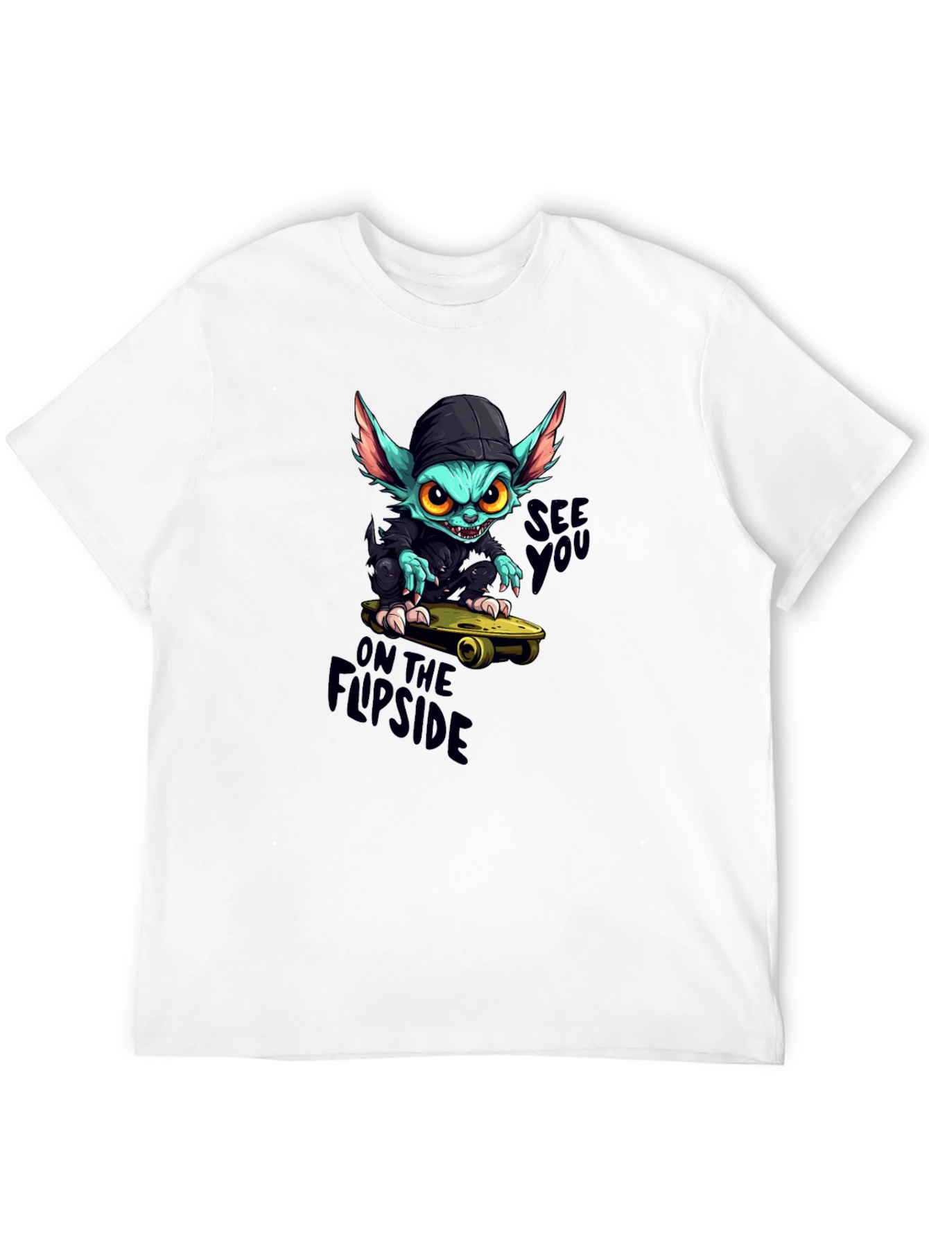 Skater Gremlin Graphic Black T-Shirt