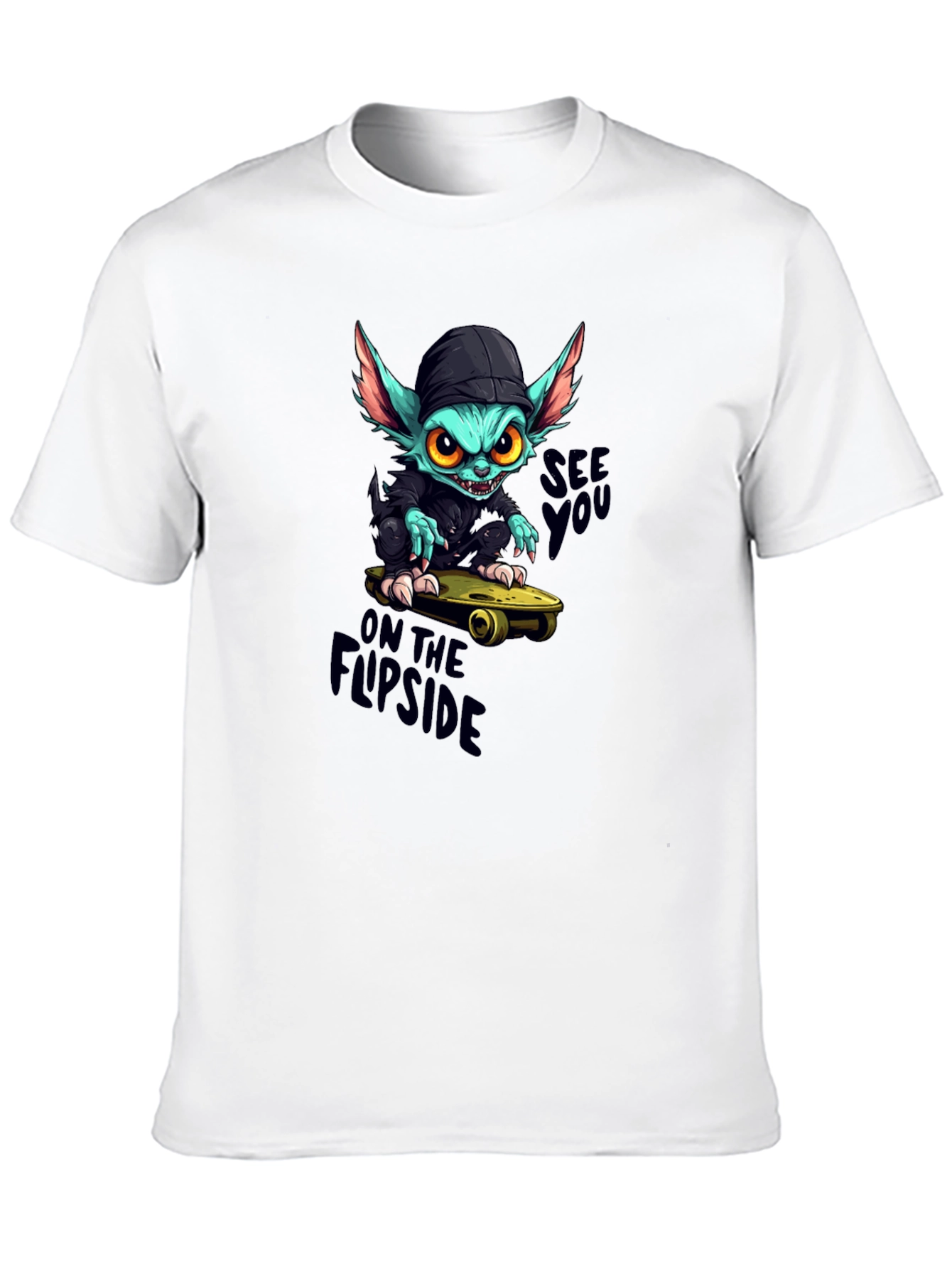 Skater Gremlin Graphic Black T-Shirt